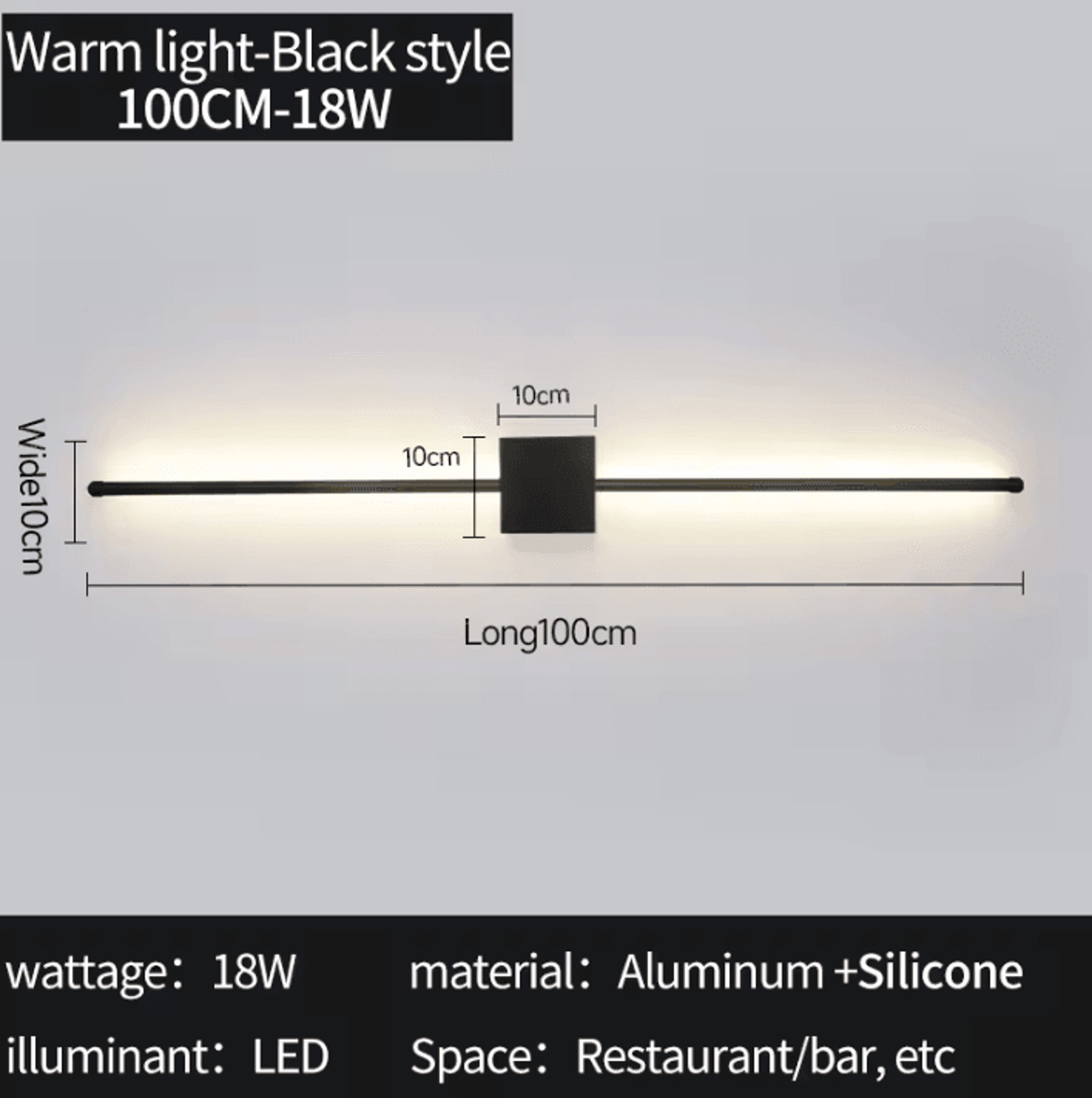 Modern Minimalist Long Strip LED Wall Sconce 6