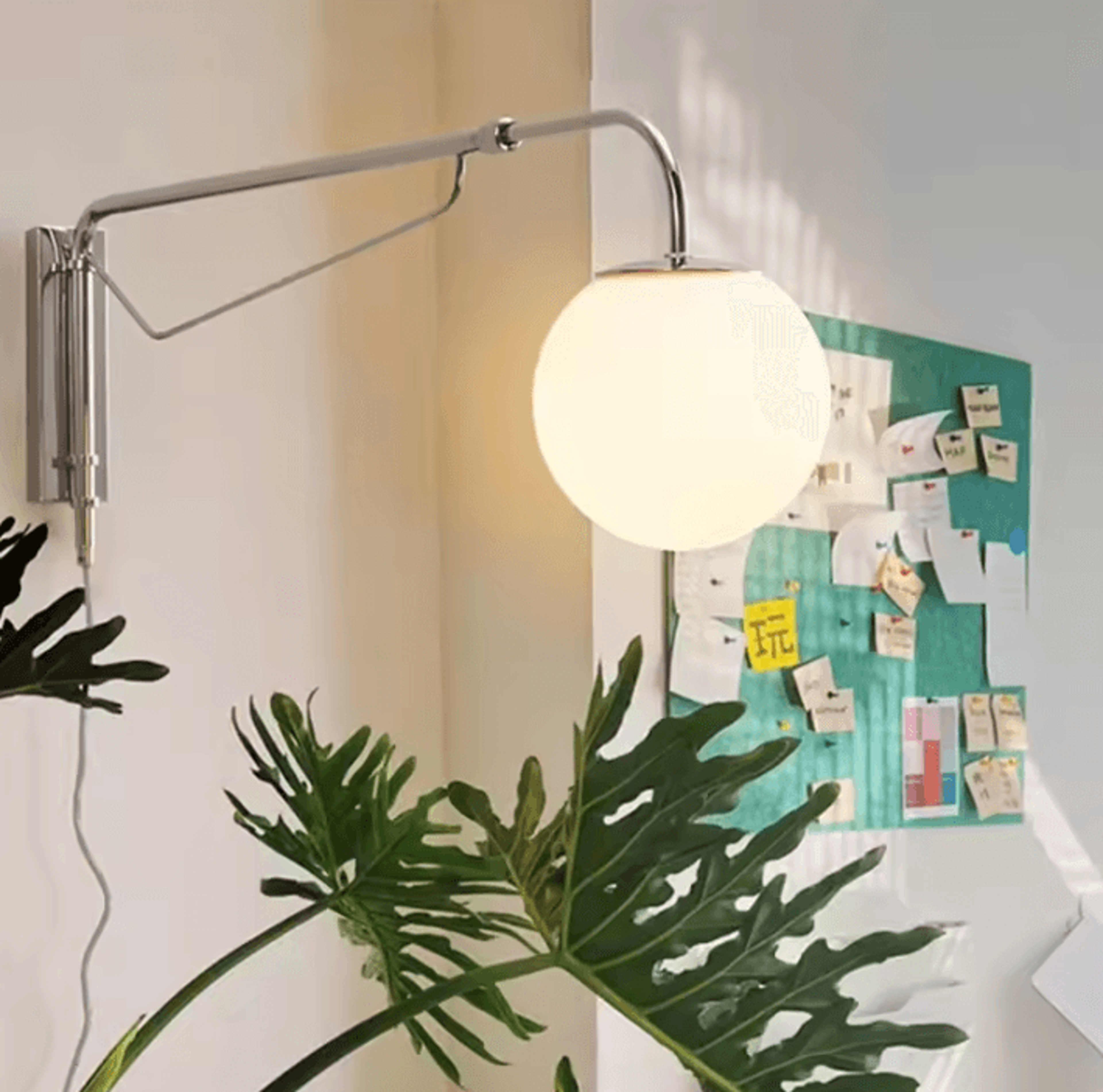 Modern Chrome Retractable Long Arm E27 Wall Lamp 1