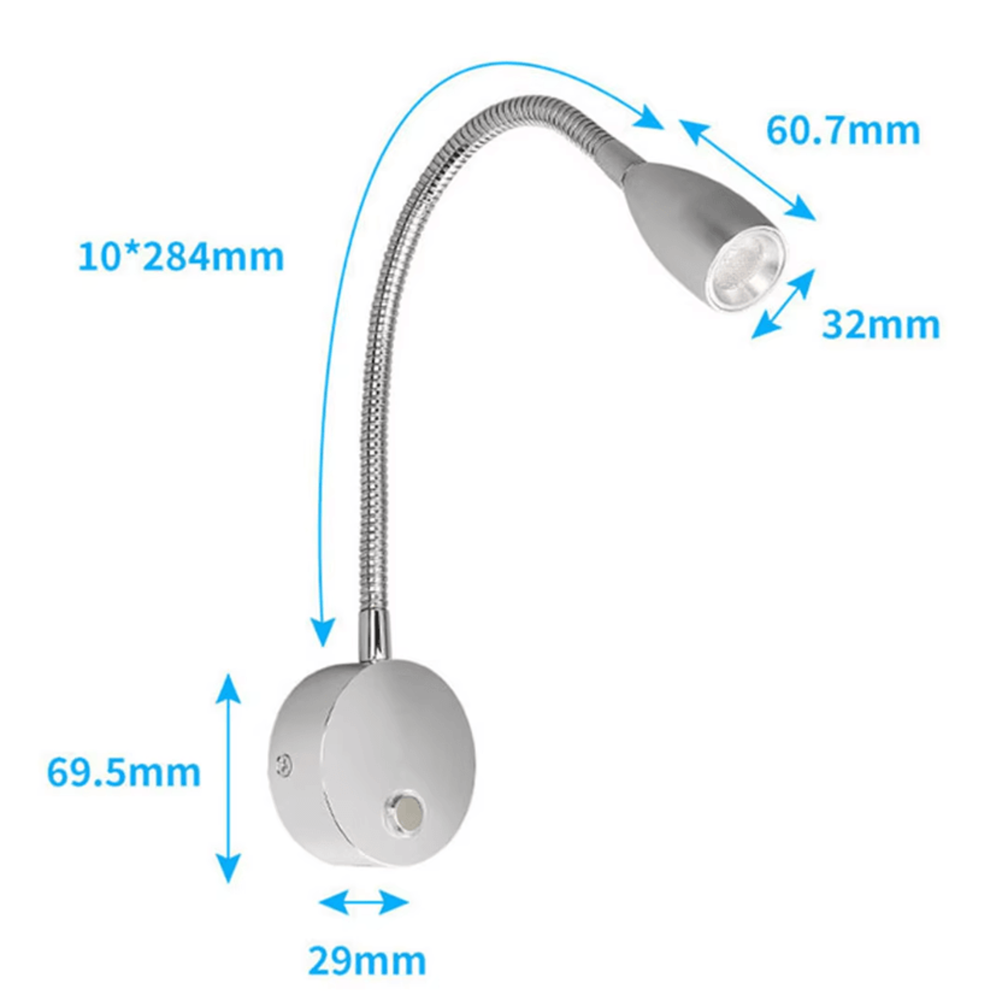 12V 24V Dimmable RV Reading Light With USB C Charger 1