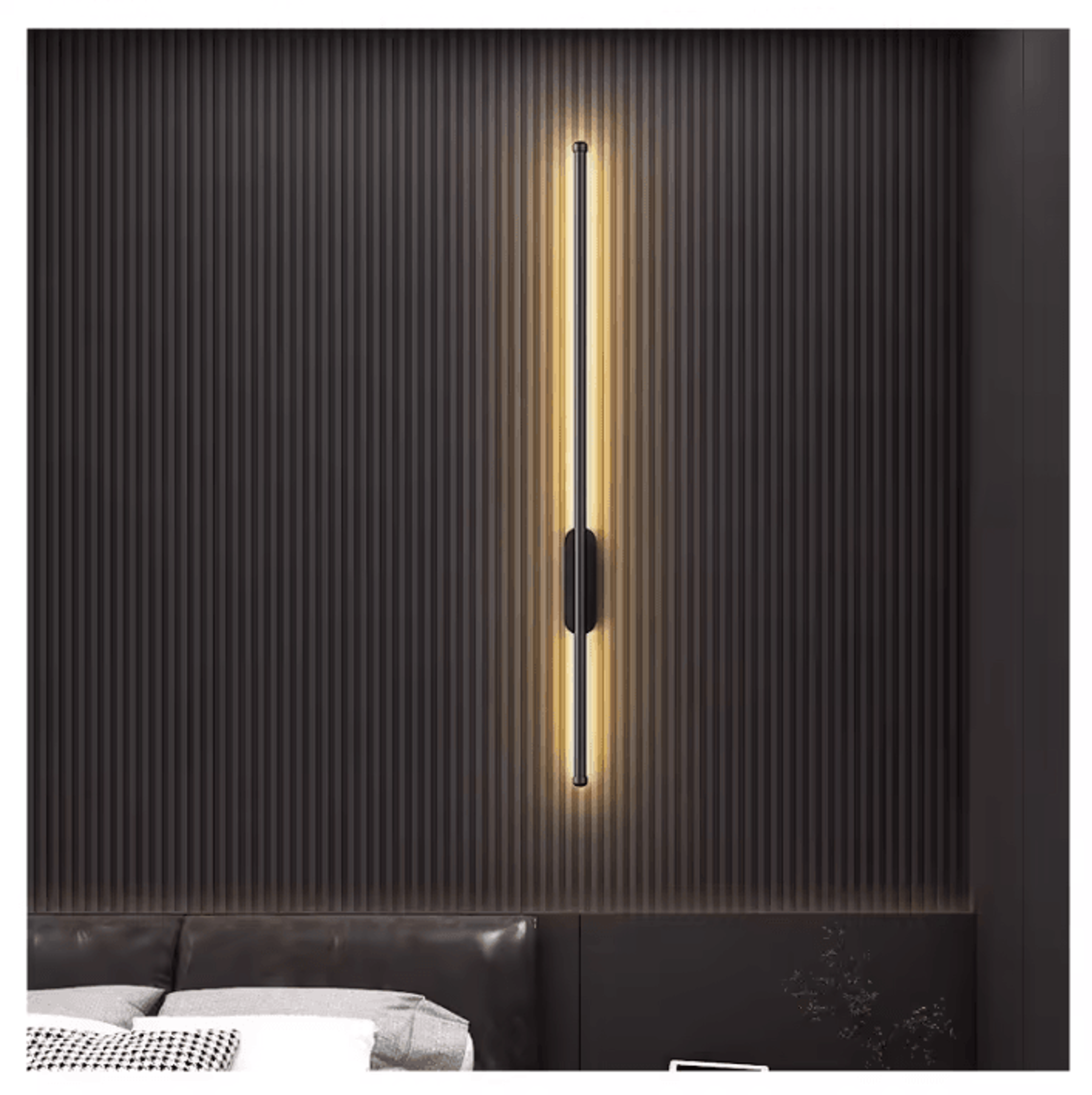 Modern Black Gold LED Strip Wall Sconce 1