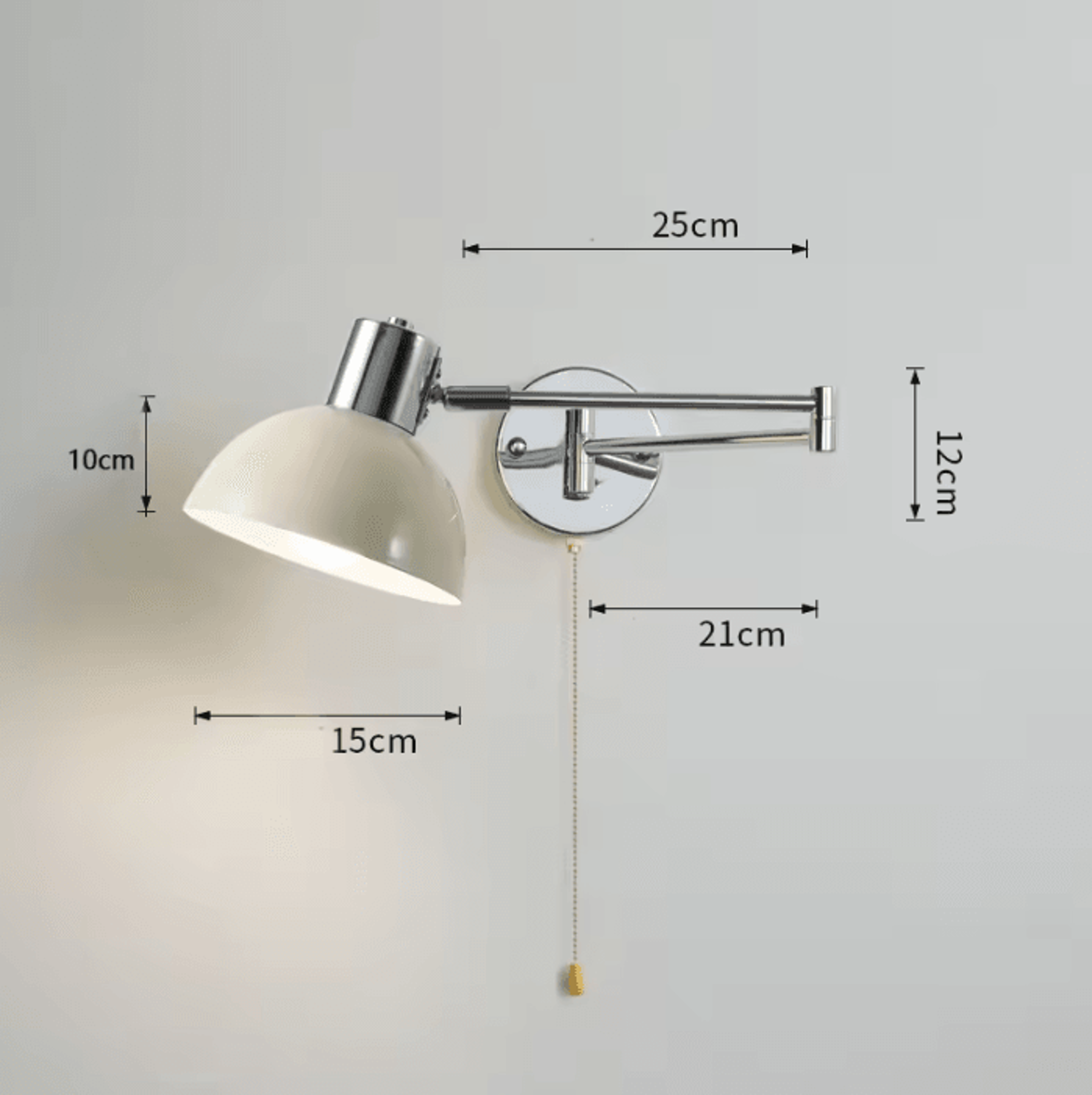 Chrome Swing Arm E27 Reading Wall Sconce 4