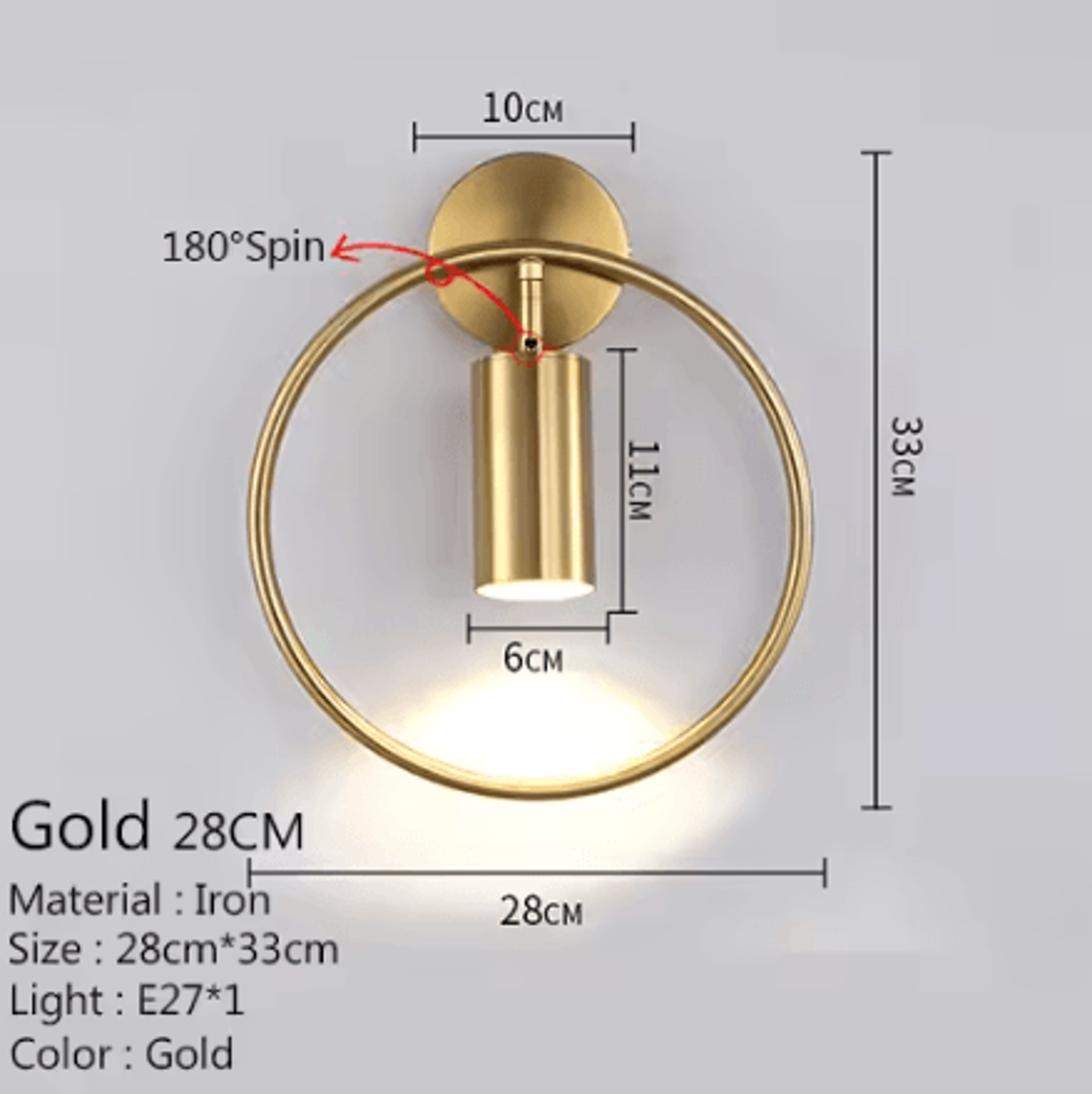 Nordic Gold Decorative Bedside Wall Sconce 4
