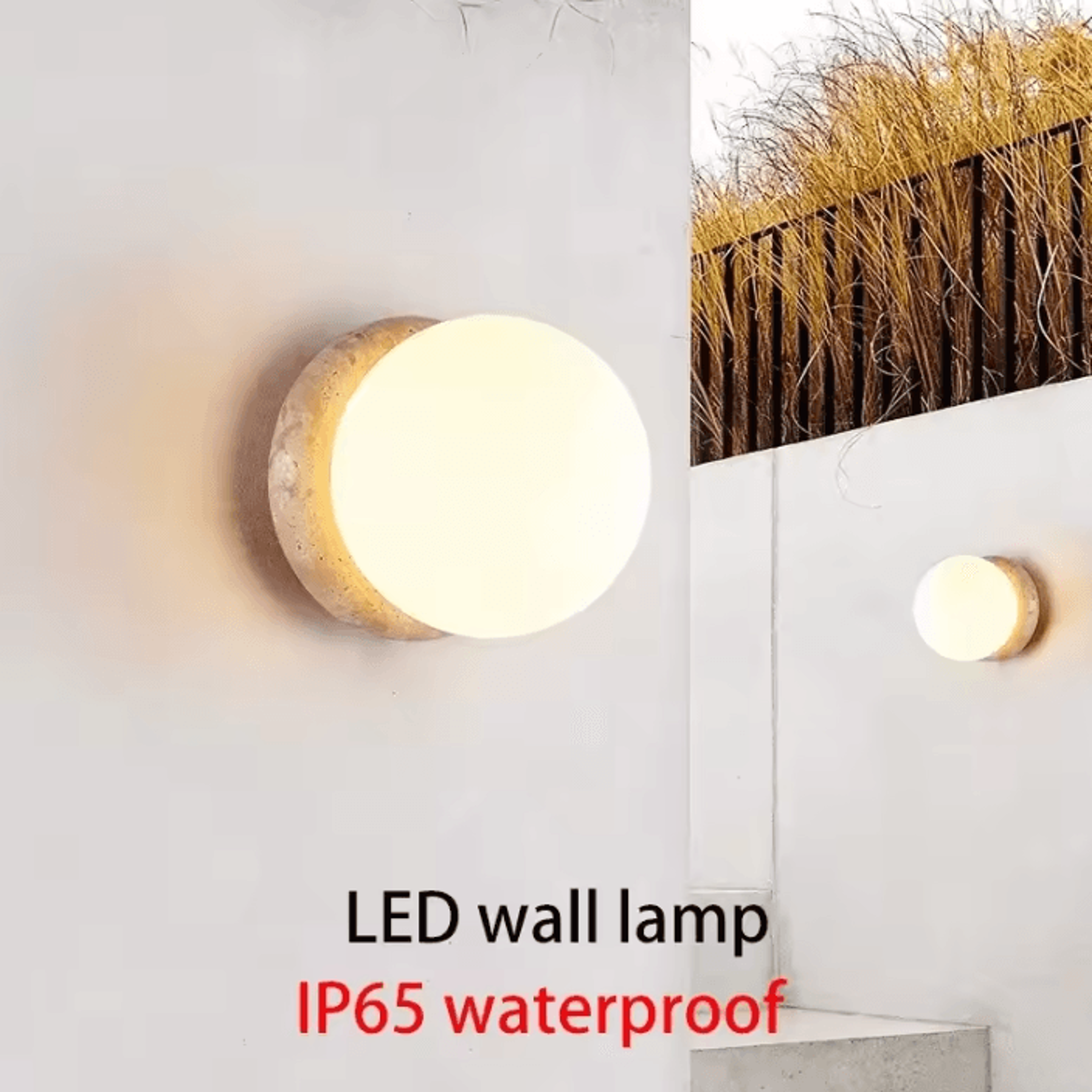 Wabi Sabi Yellow Travertine LED Wall Light 4
