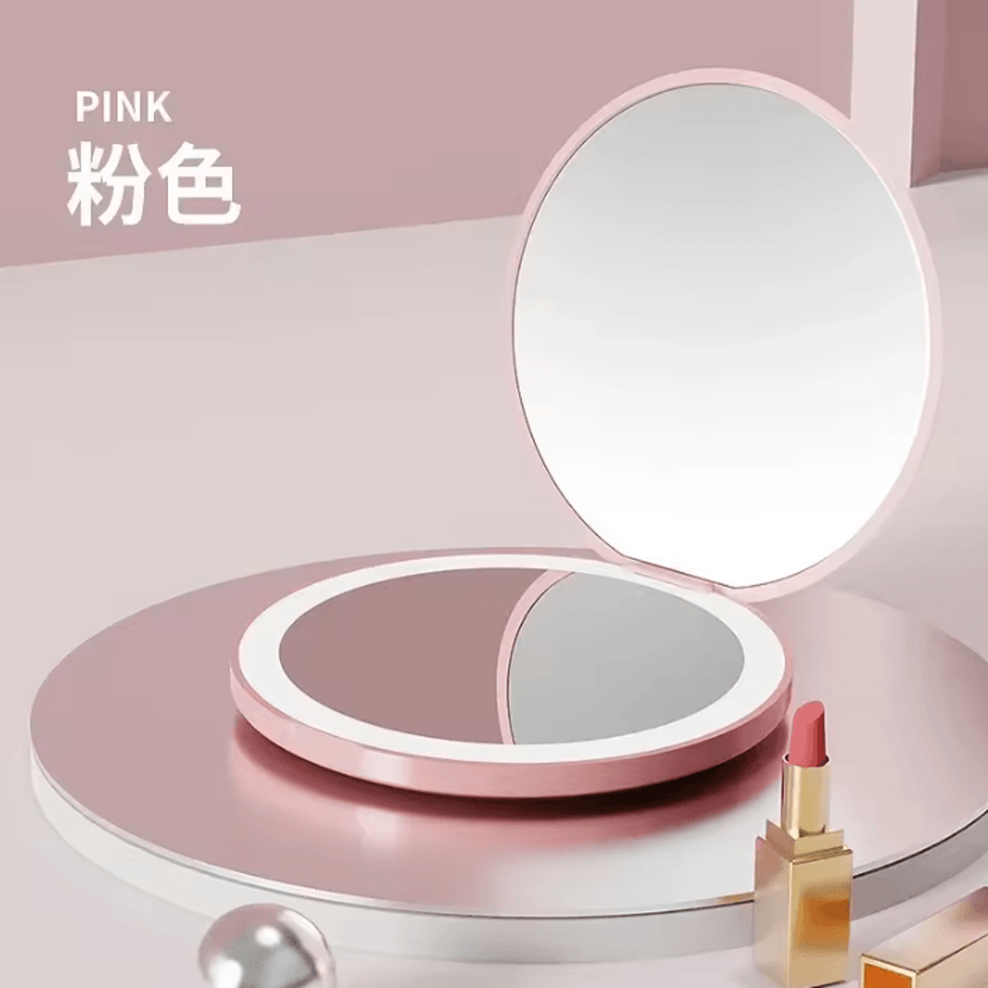 Portable LED Double Sided Travel Makeup Mirror 5