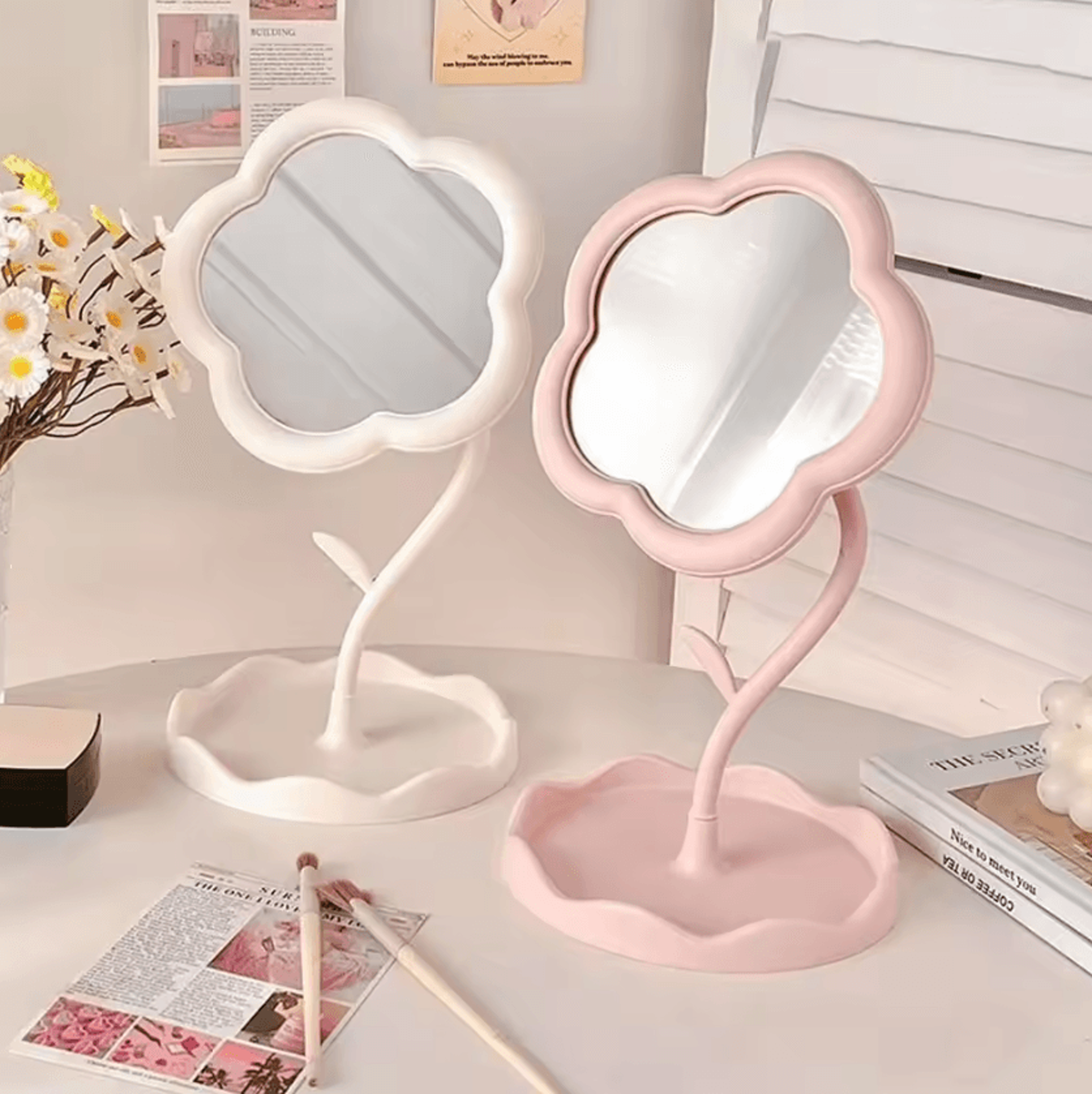 Cute Sunflower Detachable Makeup Mirror 2
