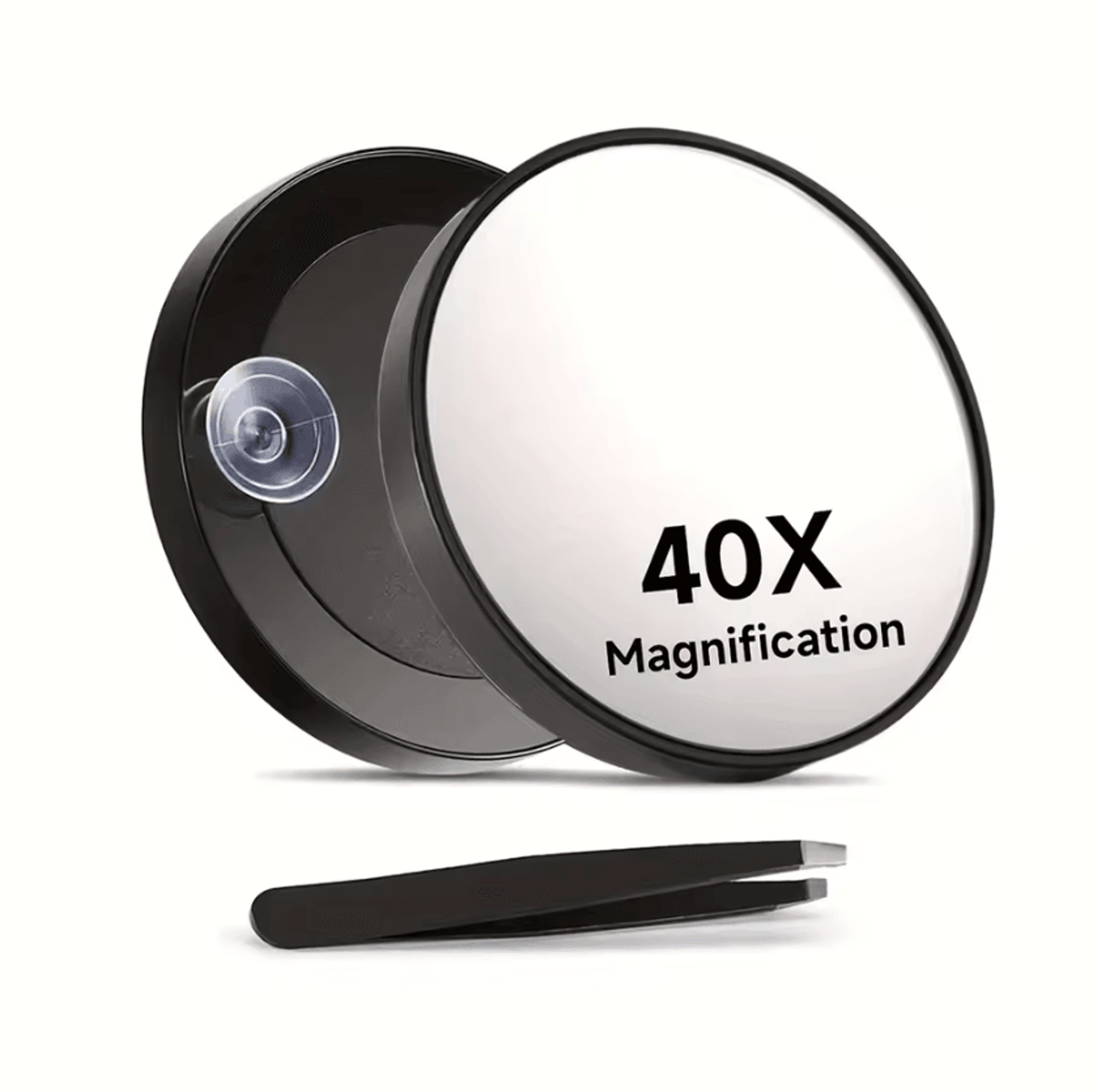 40X Suction Cup Magnifying Makeup Mirror With Tweezers 5
