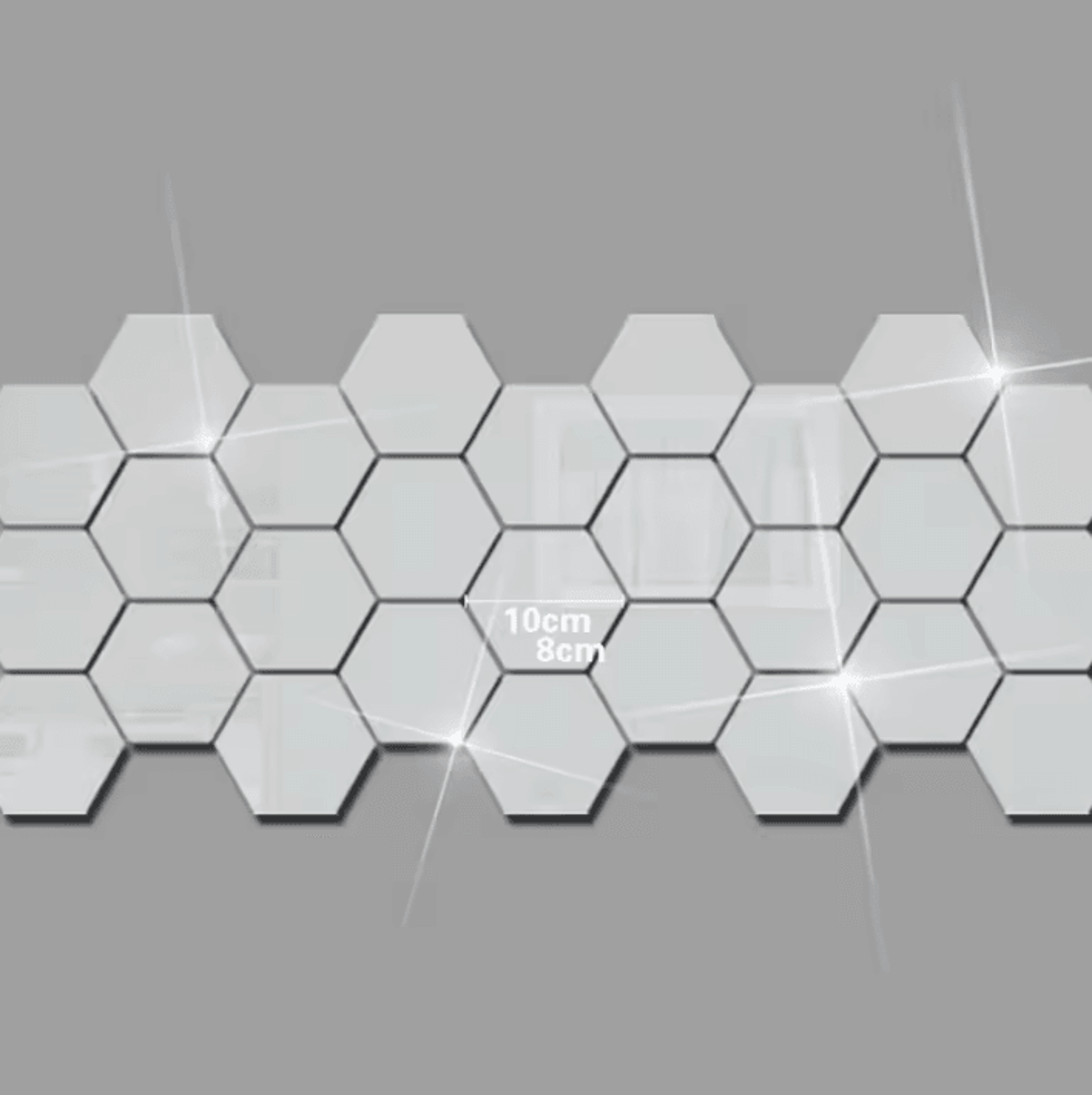 12Pcs Hexagonal 3D Acrylic Mirror Wall Stickers 2