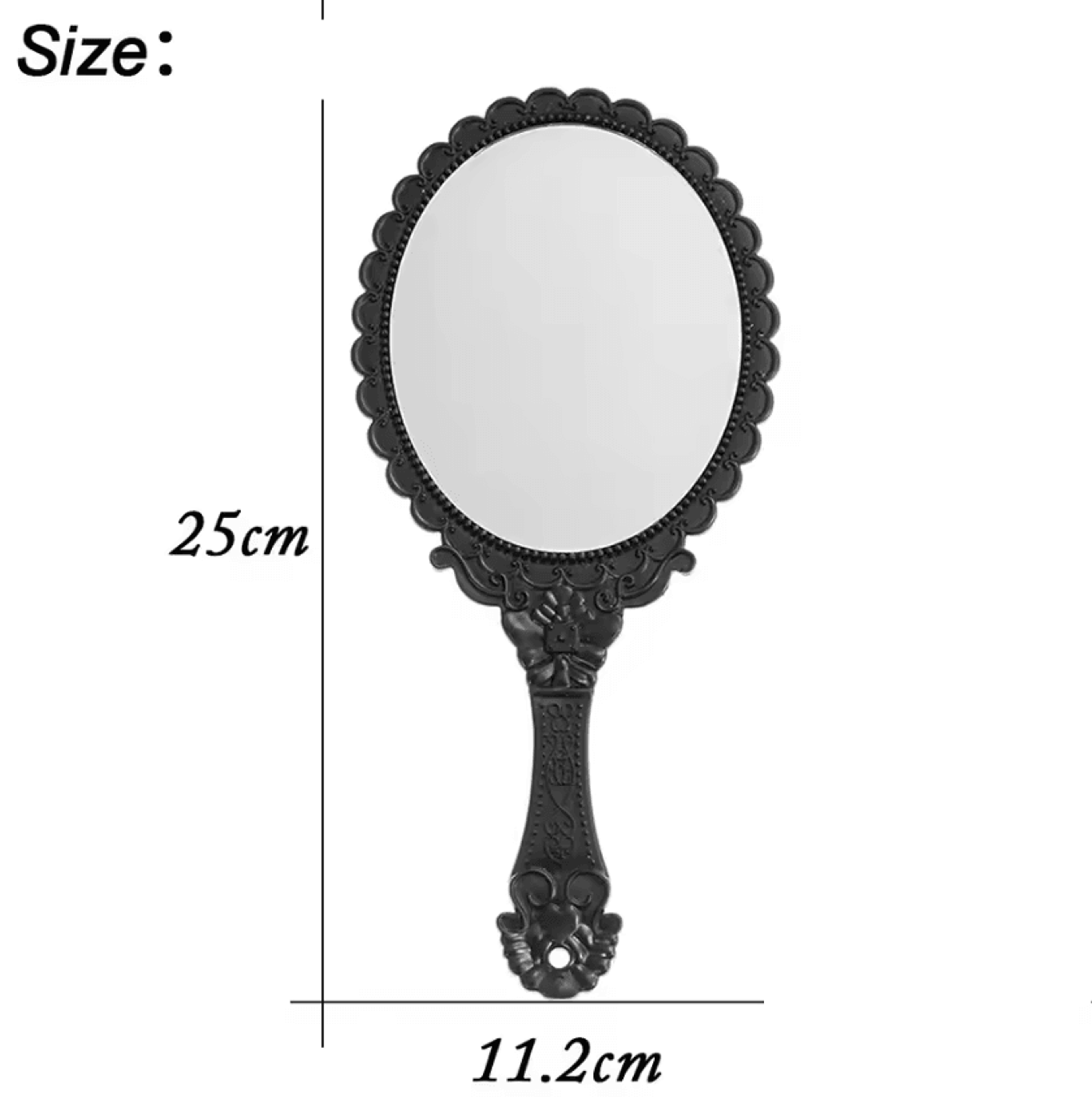 Vintage Oval Handheld Vanity Mirror With Standing Base 3