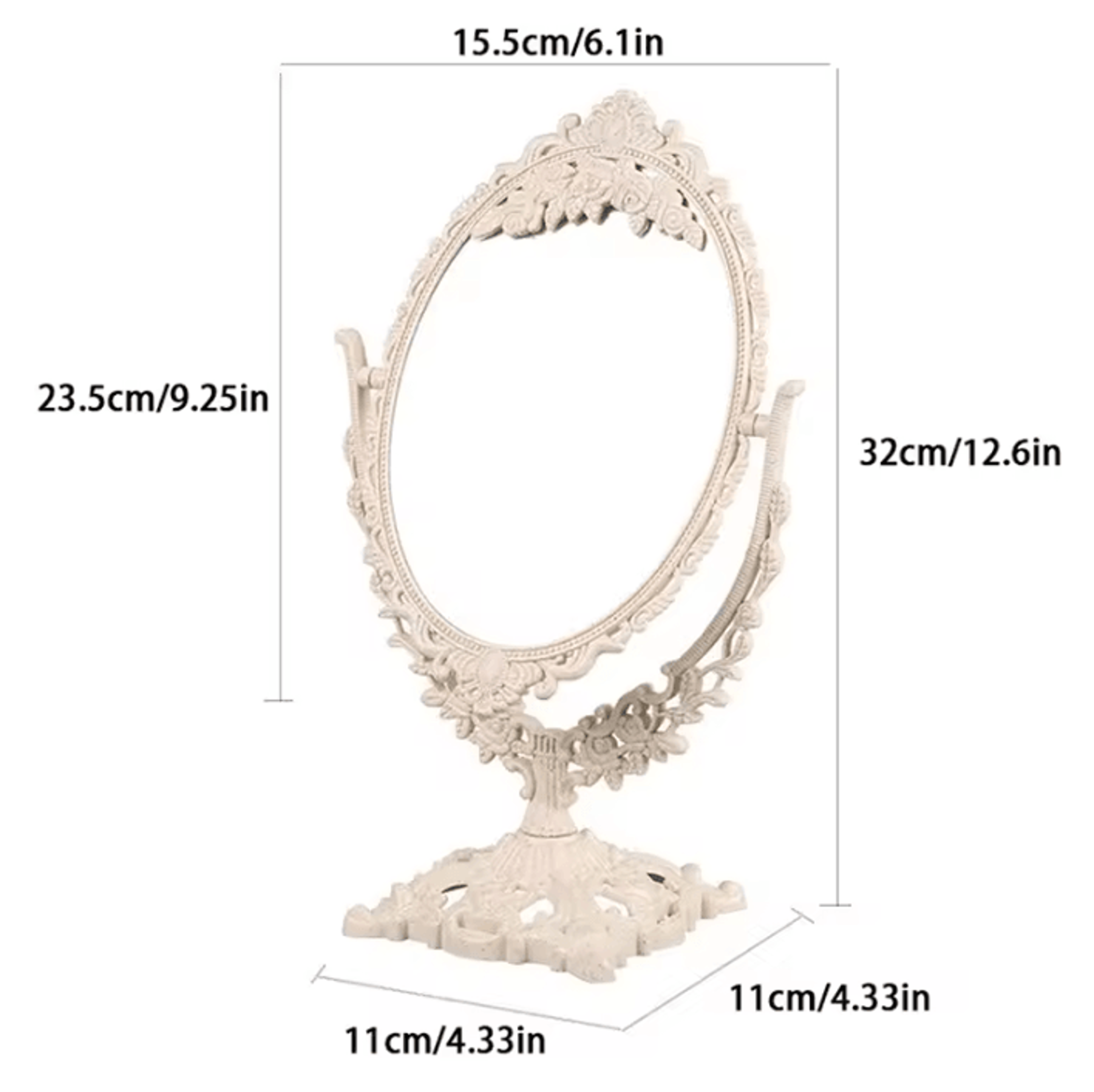 Vintage Decorative Tabletop Makeup Mirror 4