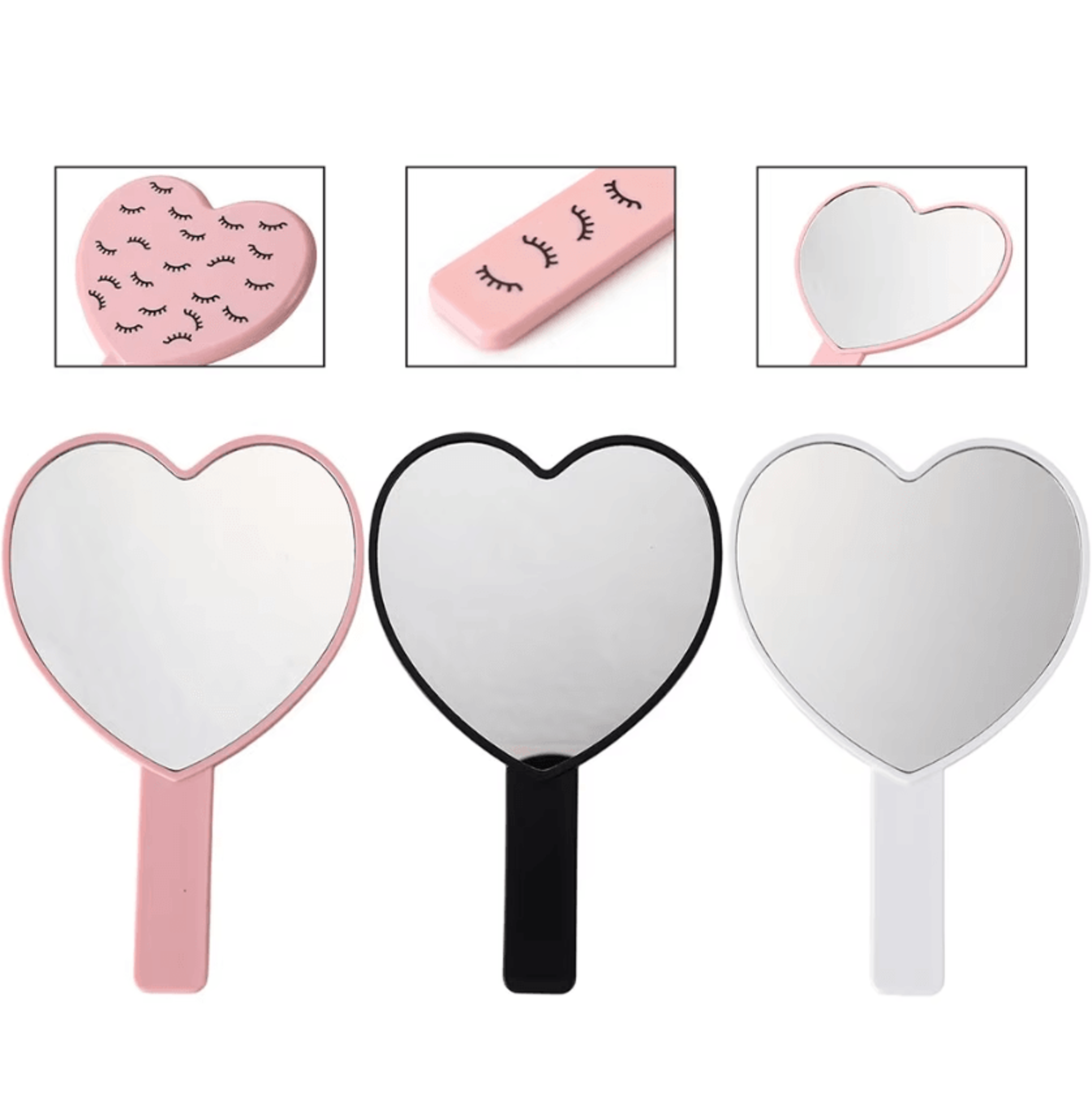 Heart Shaped Handheld Vanity Makeup Mirror 0
