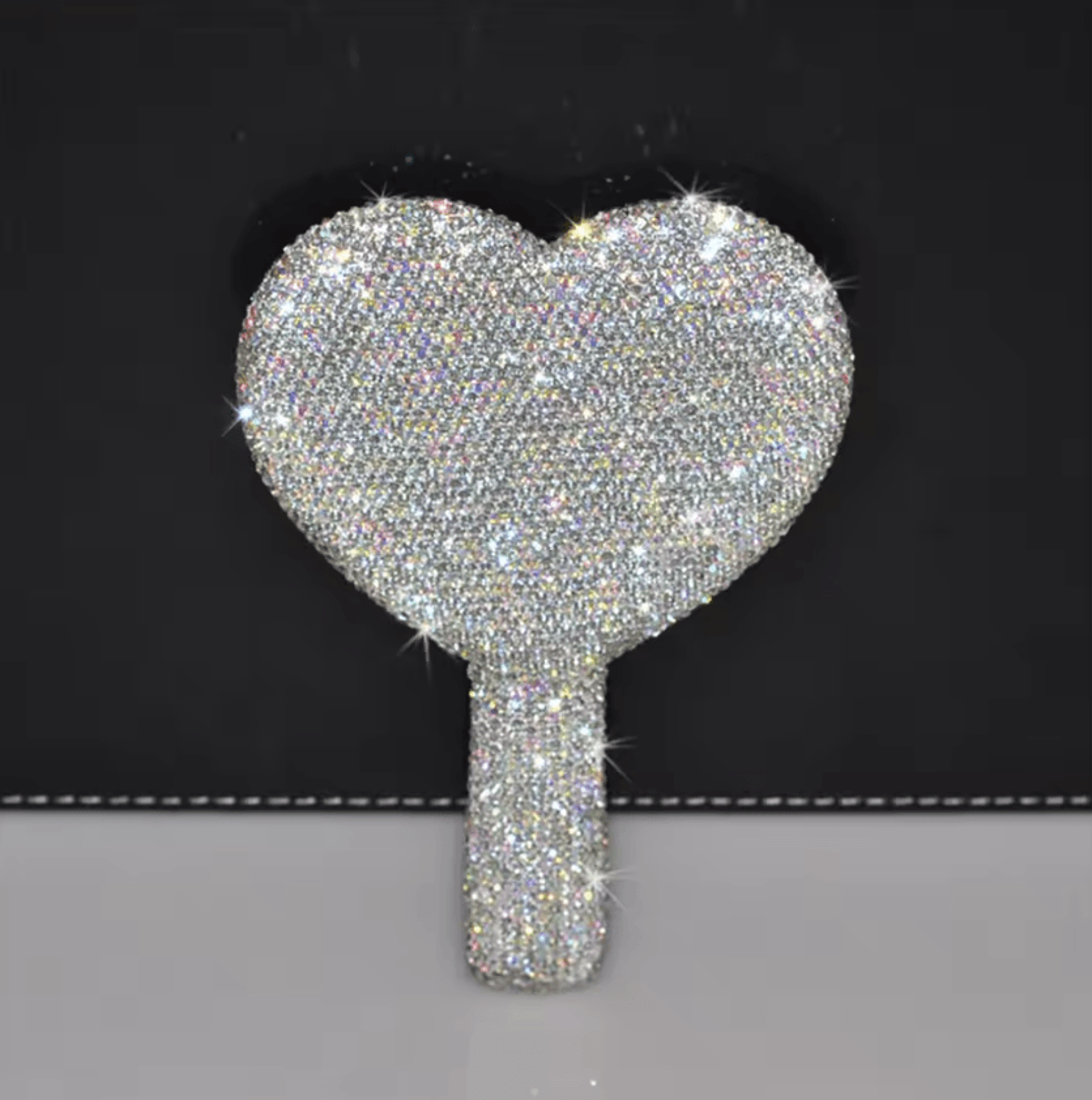 Heart Shaped Bling Handheld Makeup Mirror 5