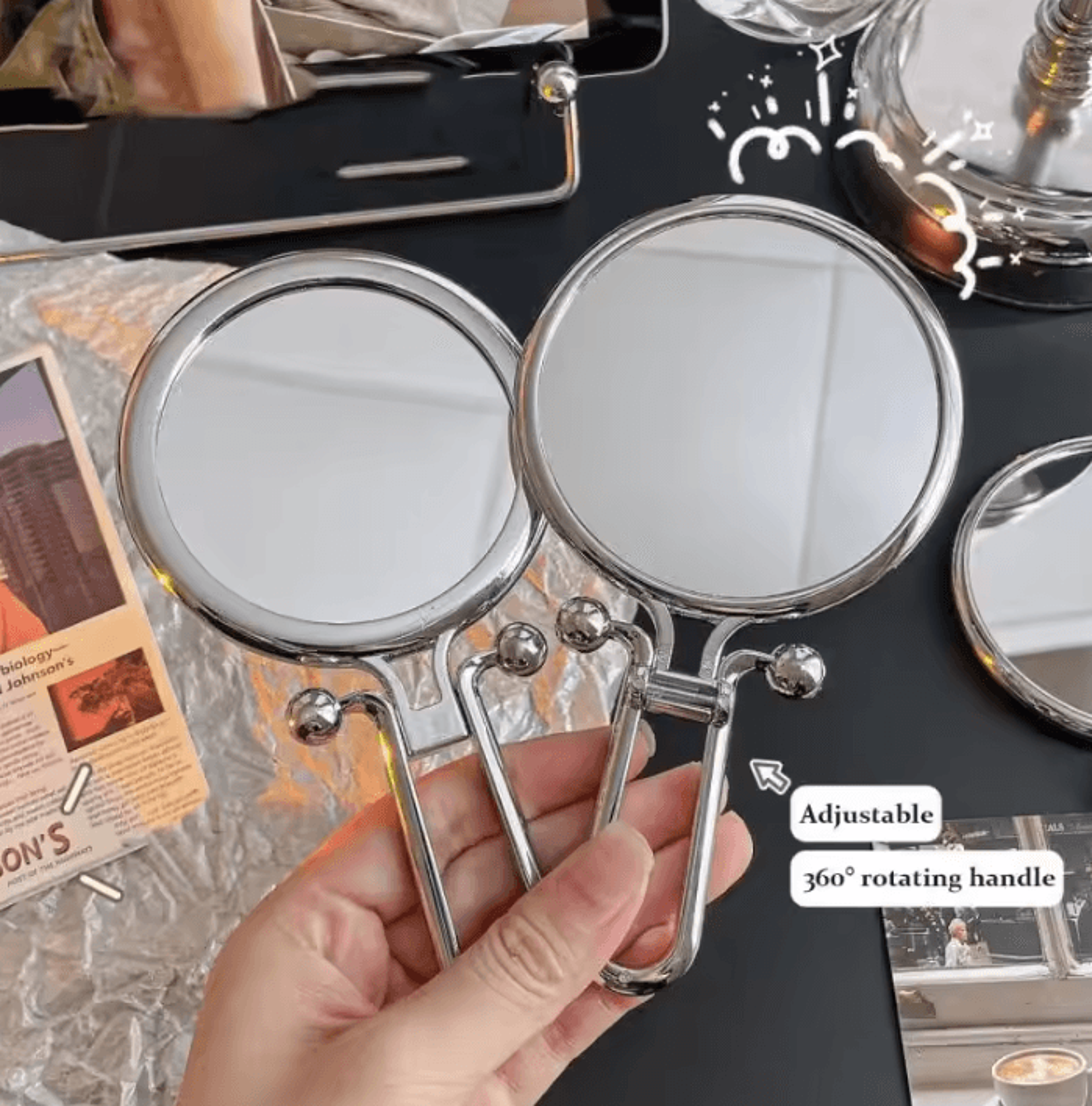 2X 5X 10X Folding Magnifying Makeup Mirror 2