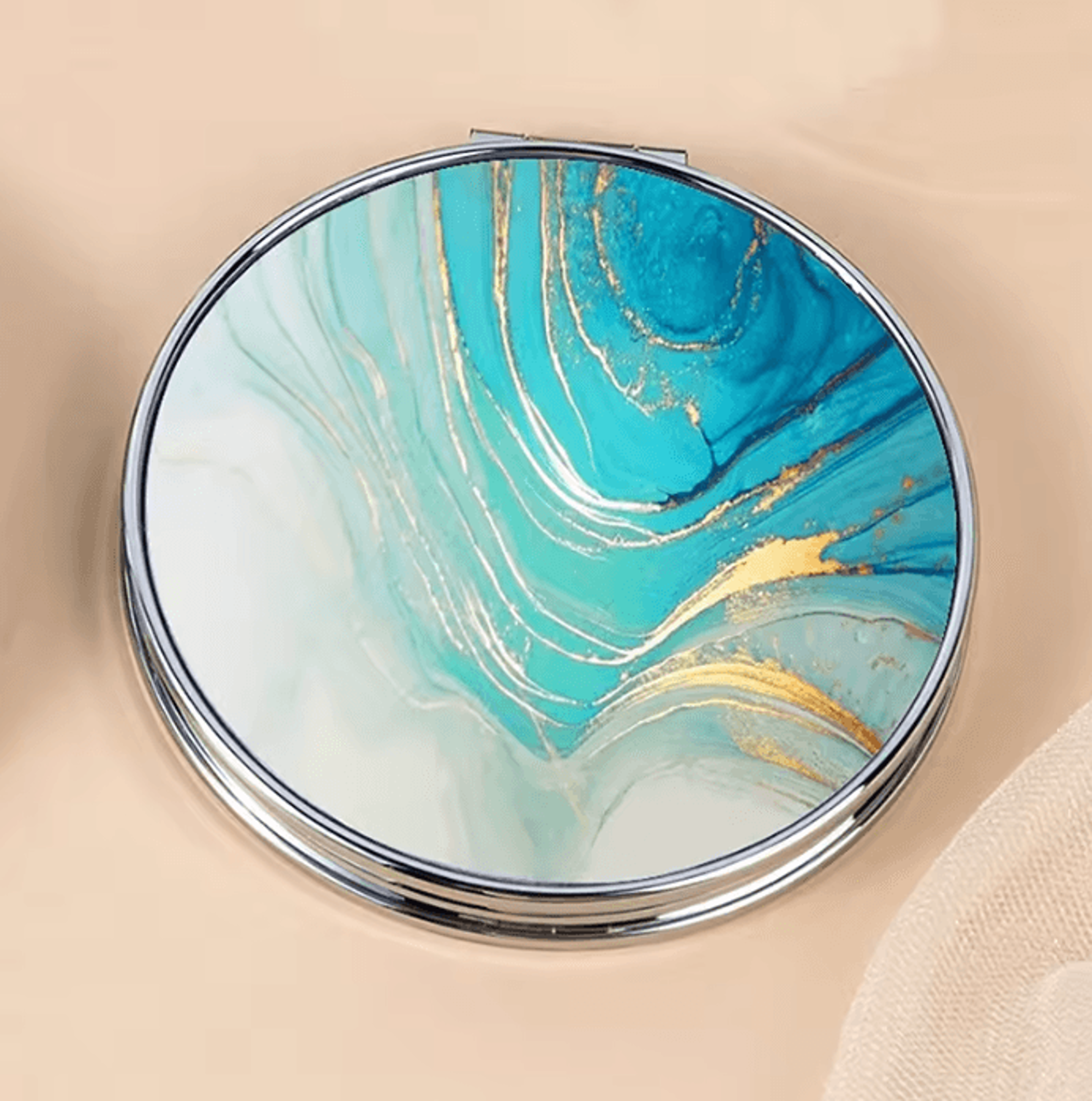 Vintage Stripe Mini Compact Makeup Mirror 7