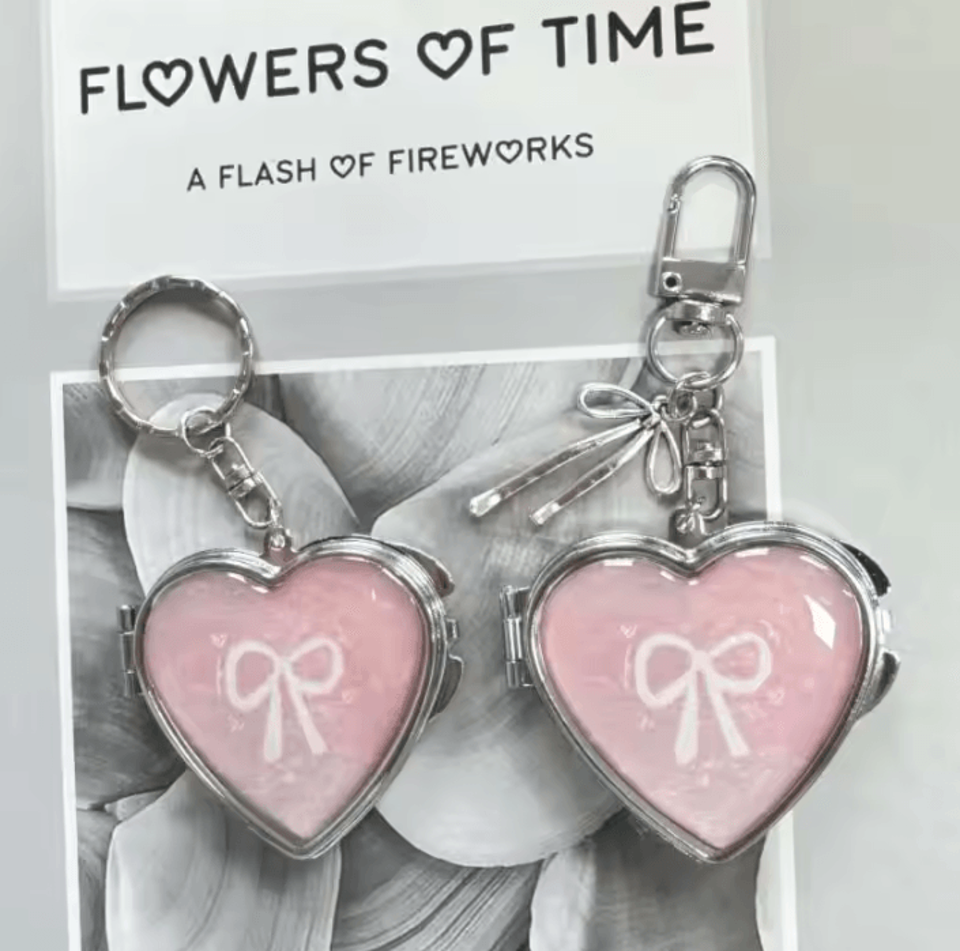 Cute Heart Double Sided Keychain Makeup Mirror 3