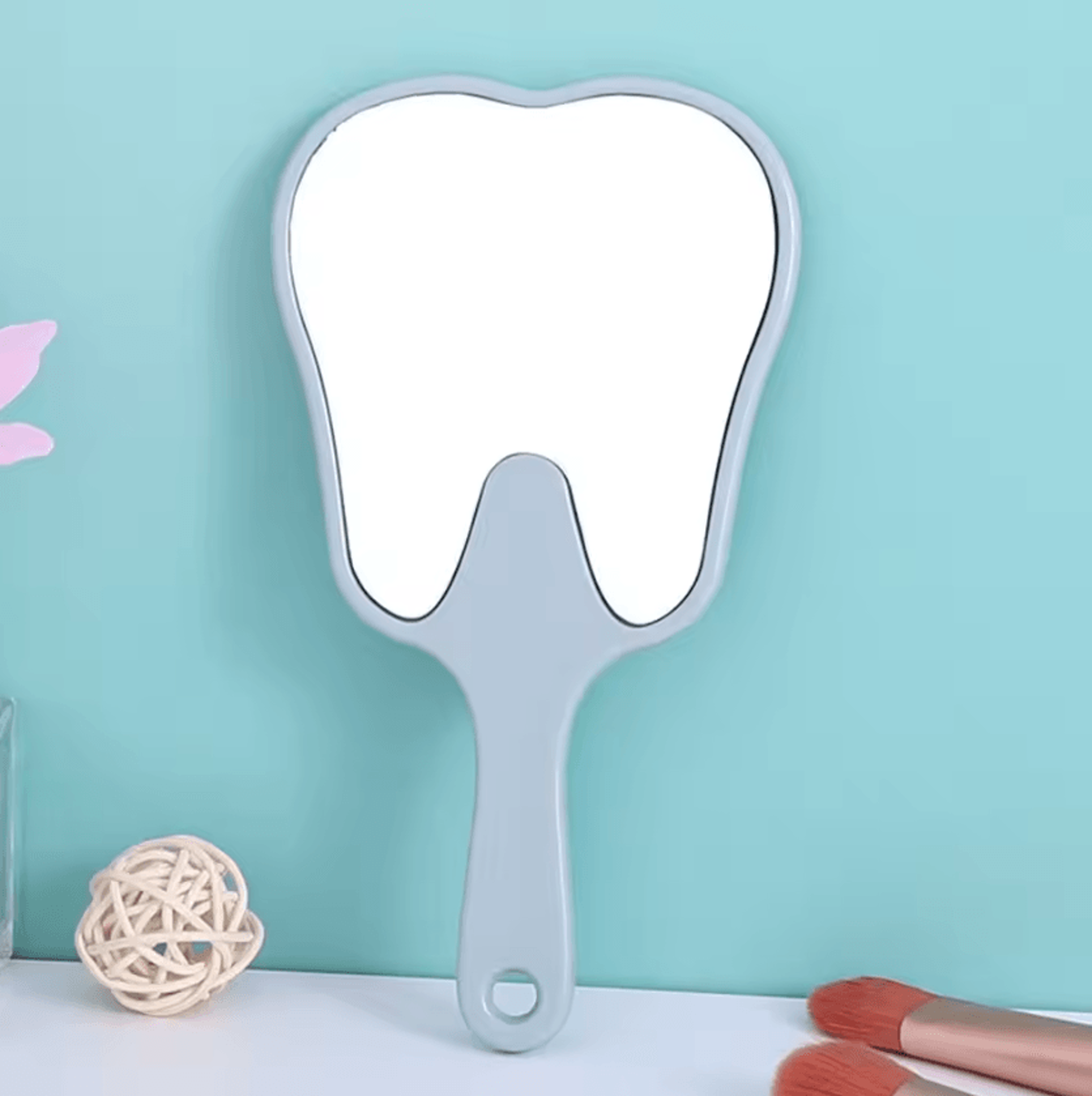 Cute Tooth Shaped Handheld Makeup Mirror 7