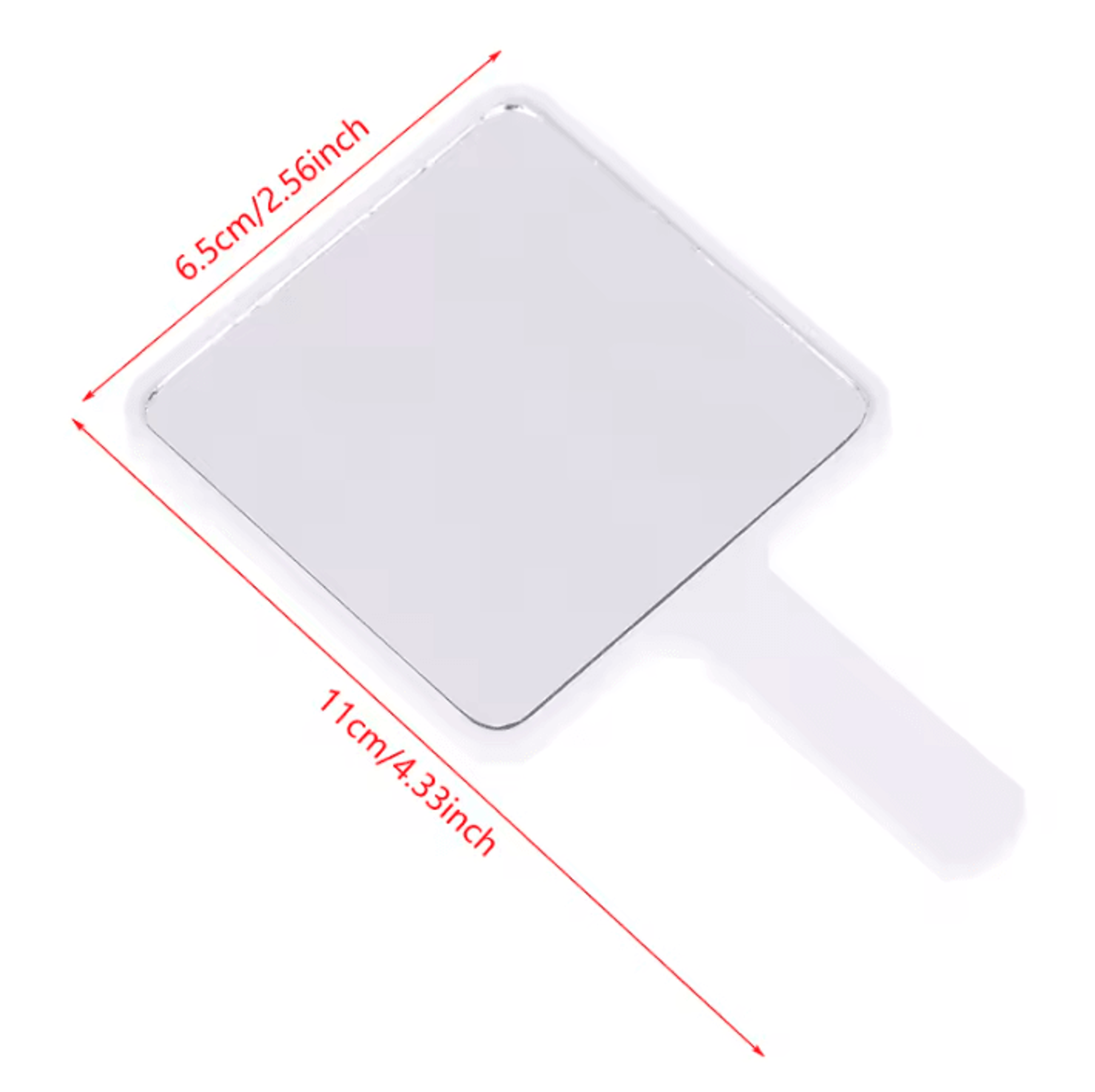 Square Handheld Makeup Mirror With Handle For Salon And Travel 2