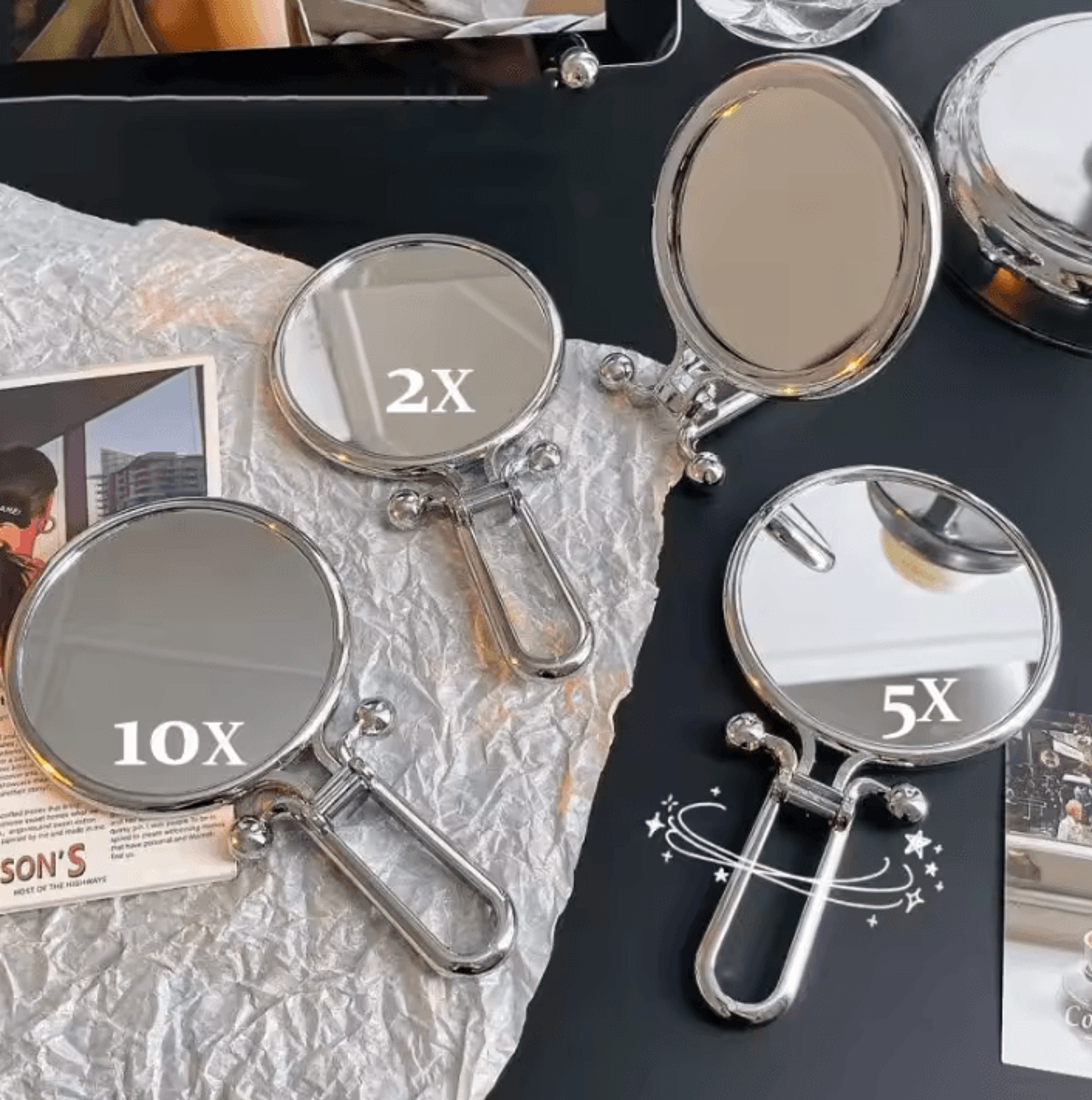2X 5X 10X Magnifying Folding Makeup Mirror 2