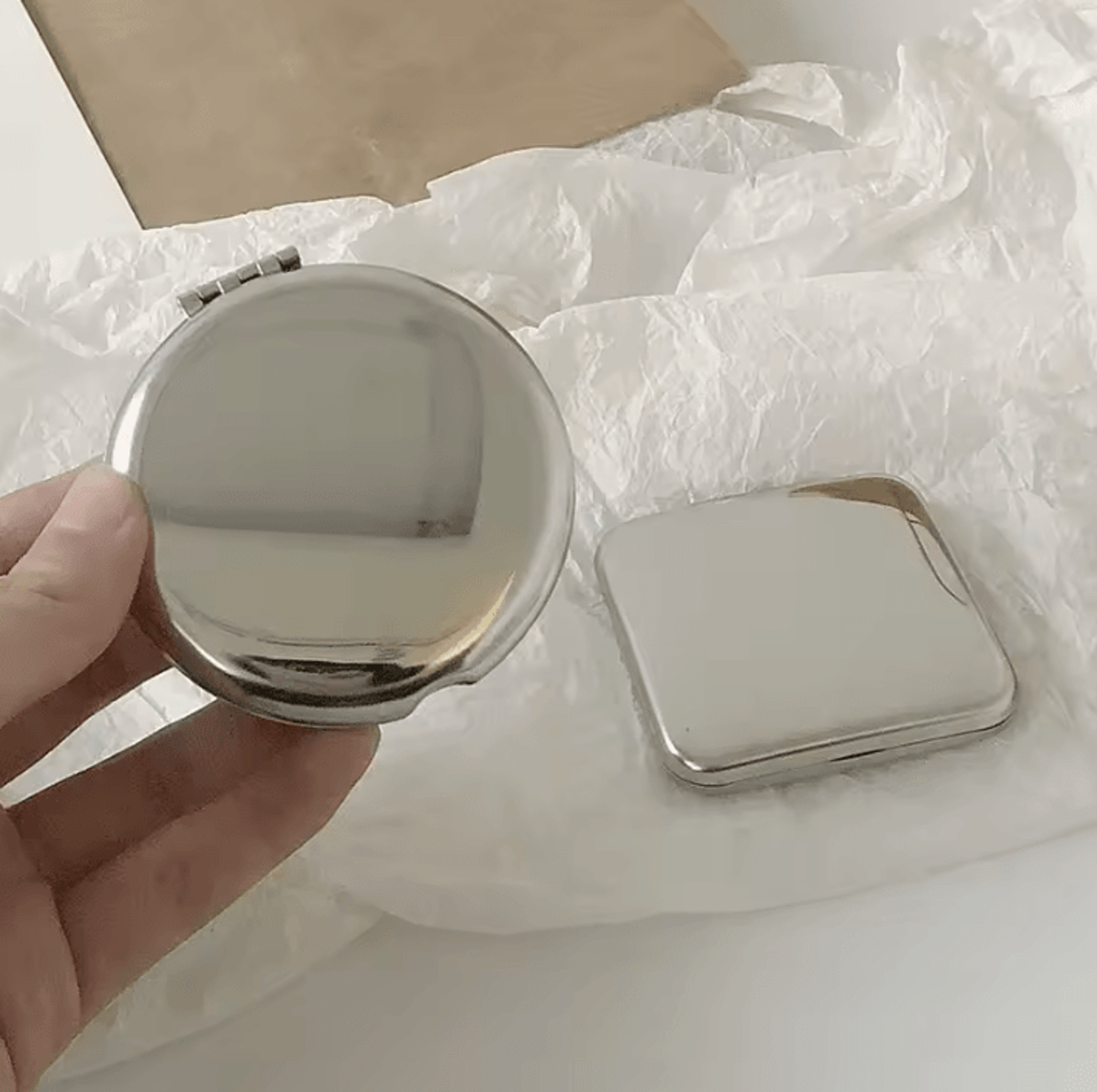 Stainless Steel Foldable Pocket Mirror For Makeup And Skincare 1