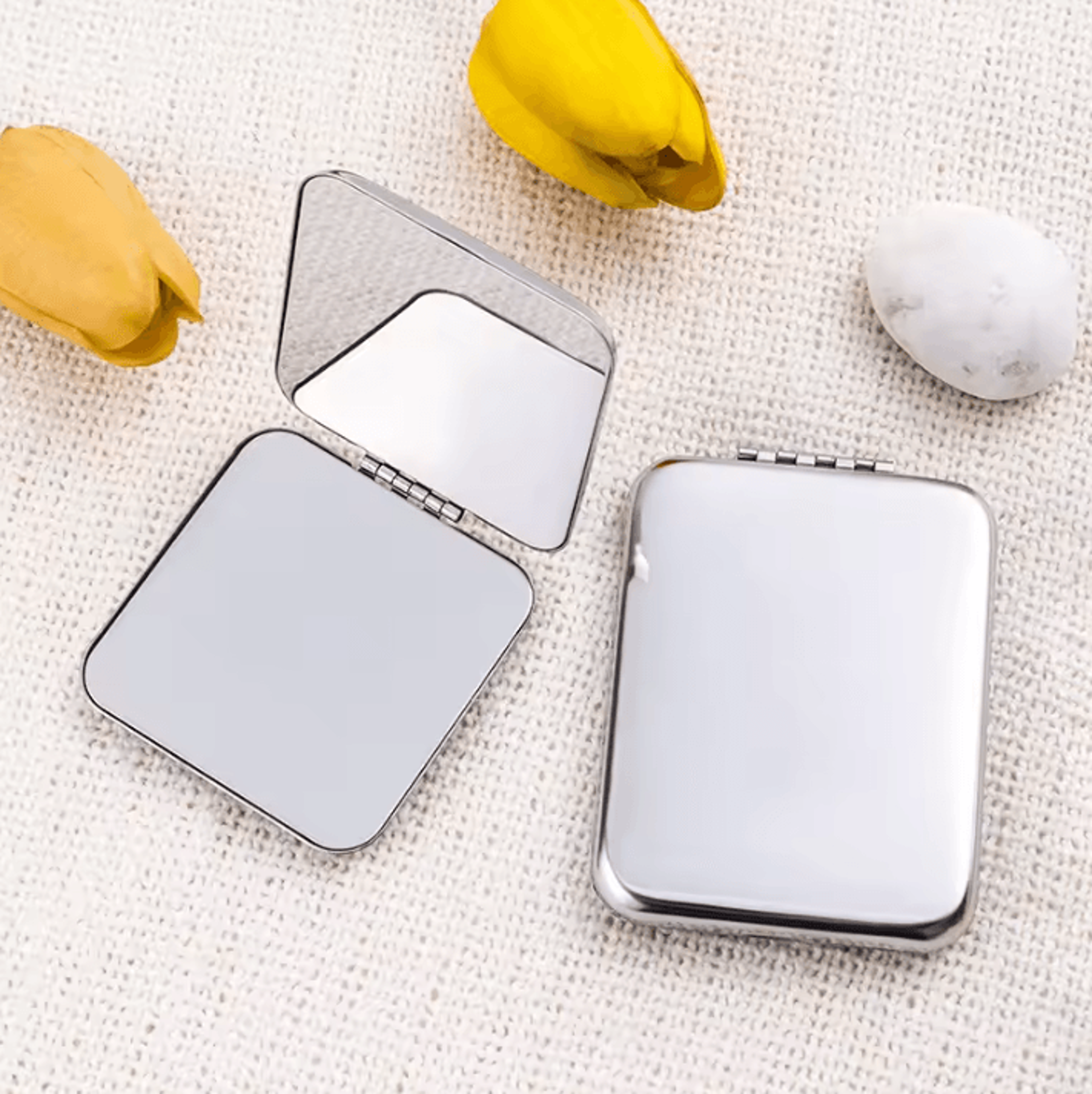 Unbreakable Stainless Steel Foldable Travel Makeup Mirror 1