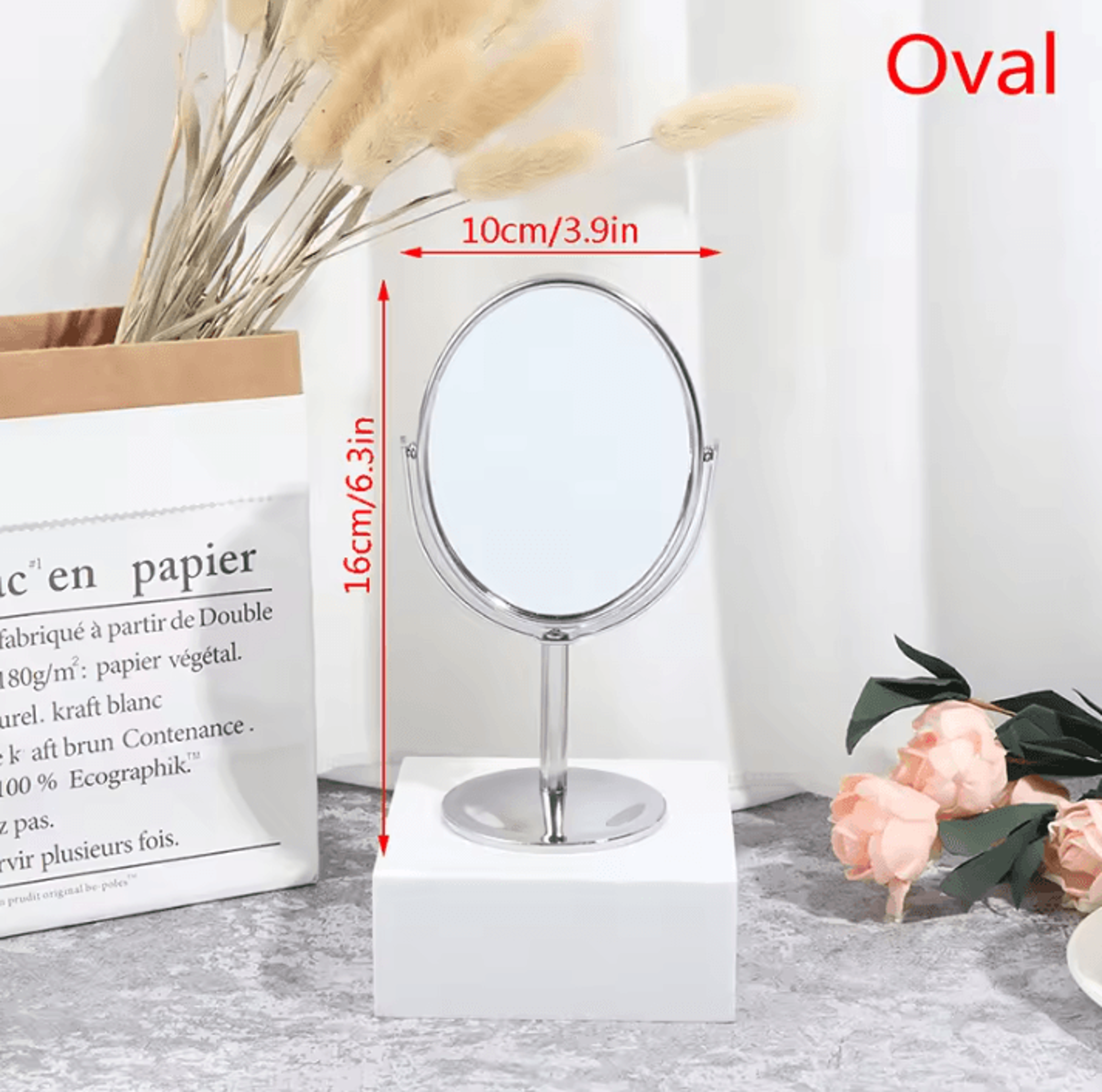 Double Sided Magnifying Tabletop Vanity Mirror For Makeup And Grooming 5