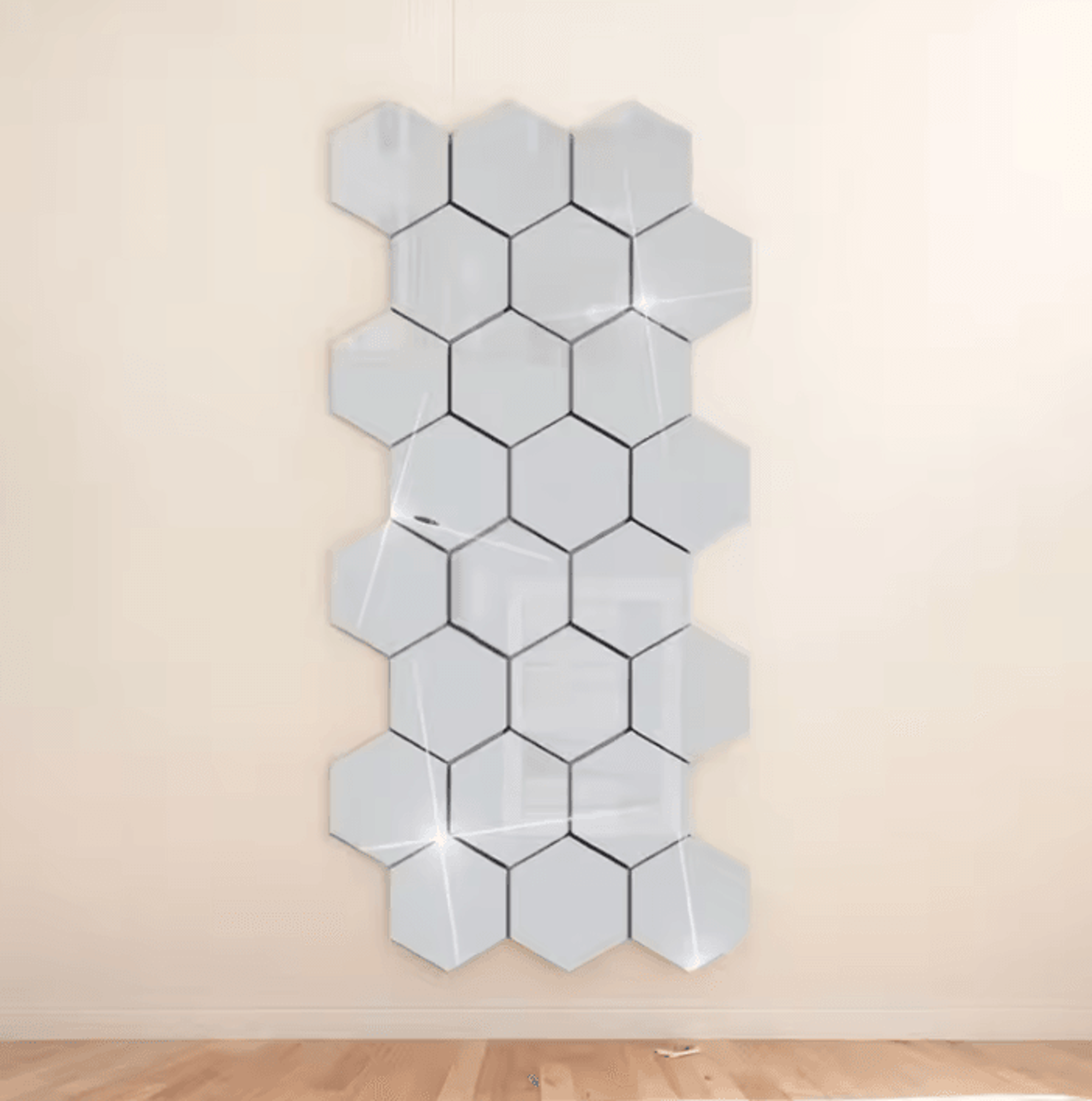 45 Piece Hexagon Mirror Wall Sticker Set 2