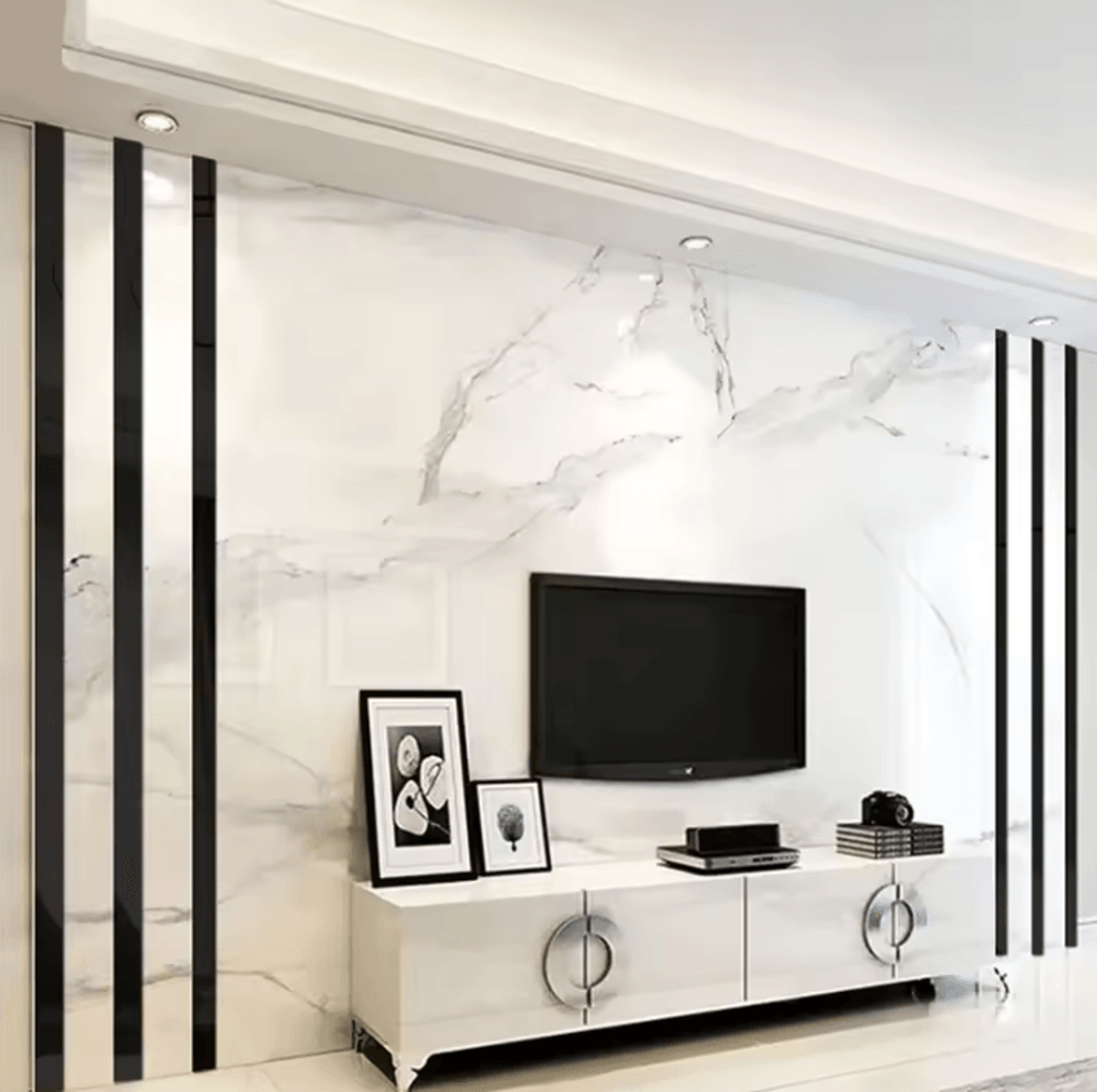 3D Acrylic Mirror Strip Wall Stickers DIY Modern Line Wall Decor 1