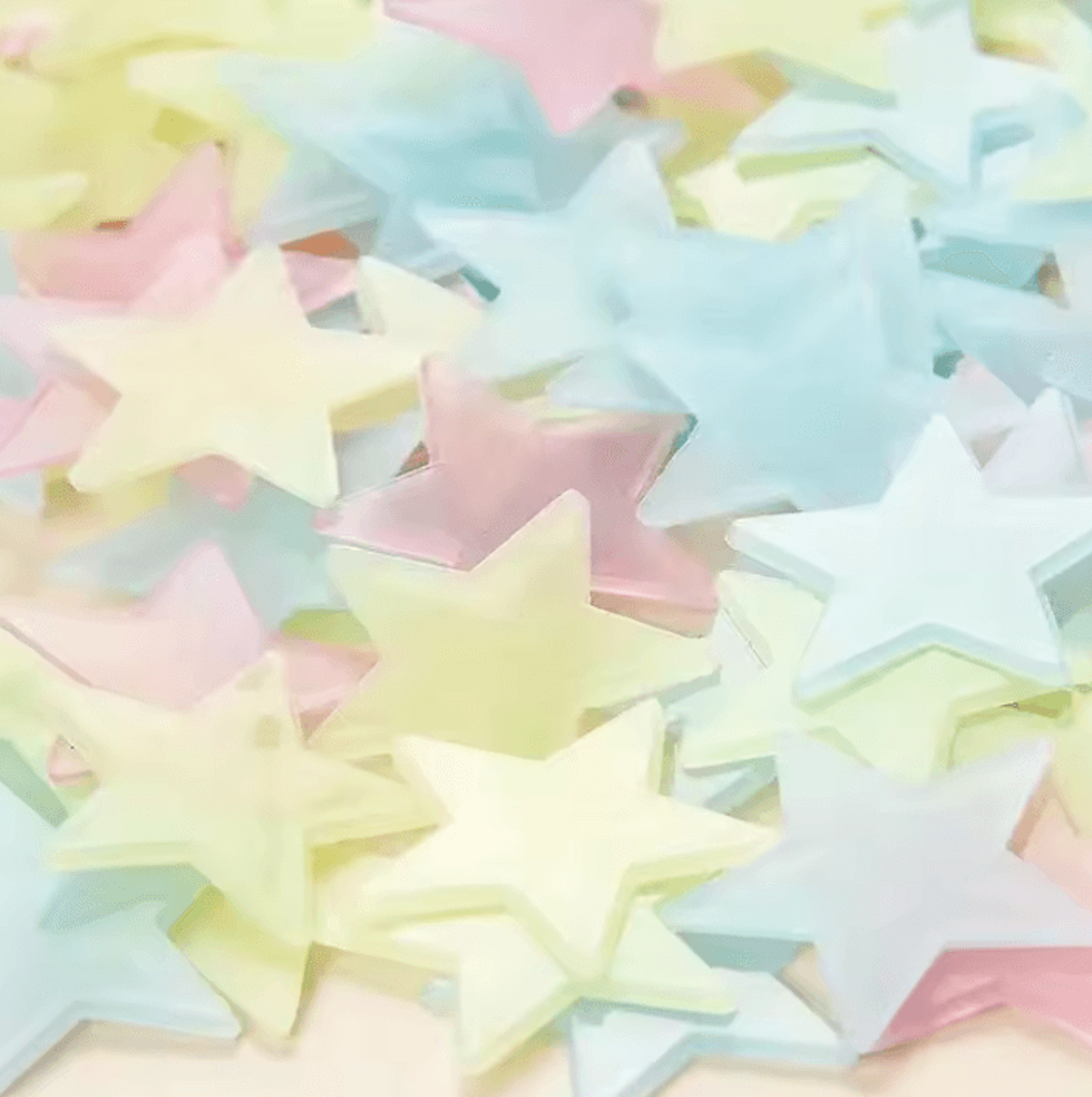 100 Piece 3D Glow In The Dark Star Wall Stickers For Kids Room 2