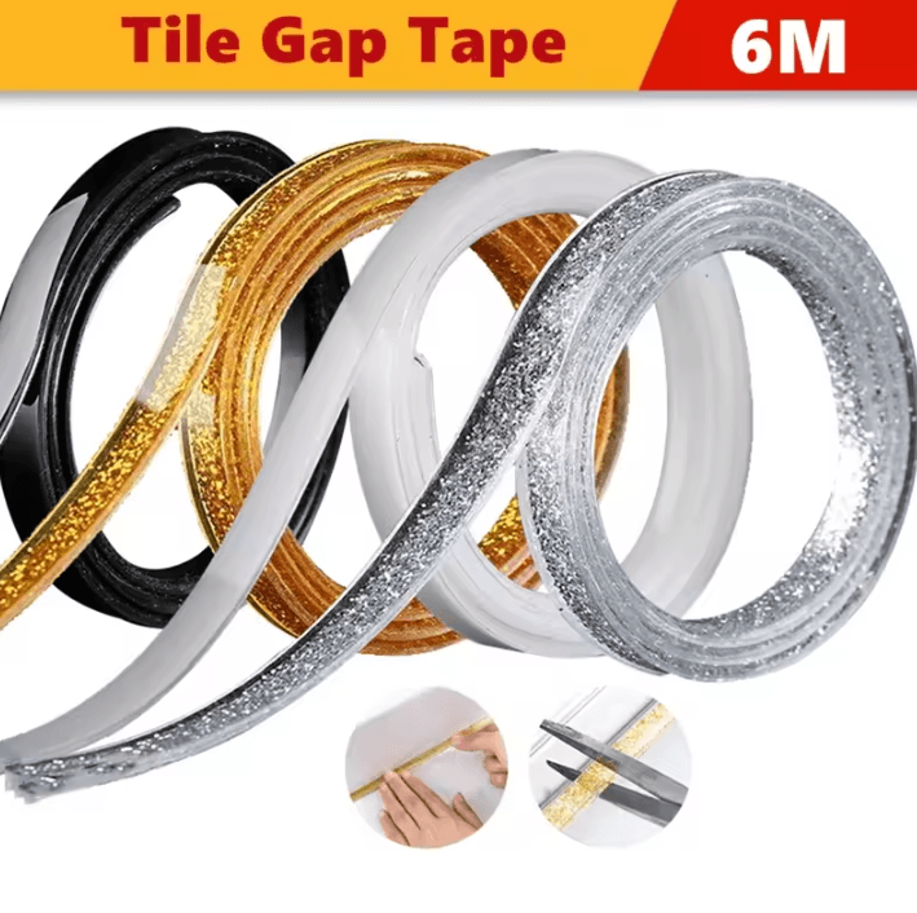 6M Waterproof Ceramic Tile Gap Tape Self Adhesive Decorative Seam Strip 0