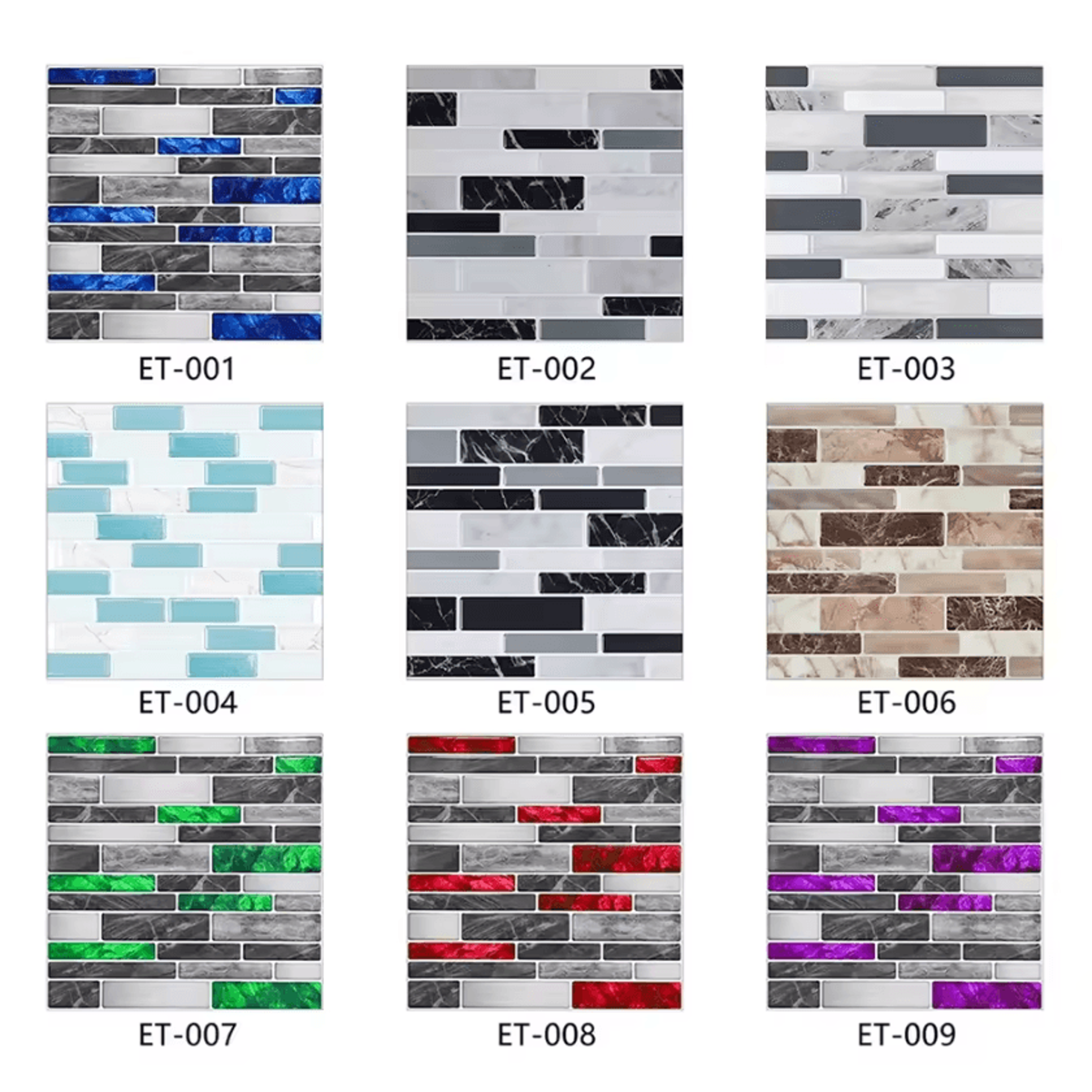 10 Piece Marble Mosaic Peel And Stick Backsplash Tile Stickers 0