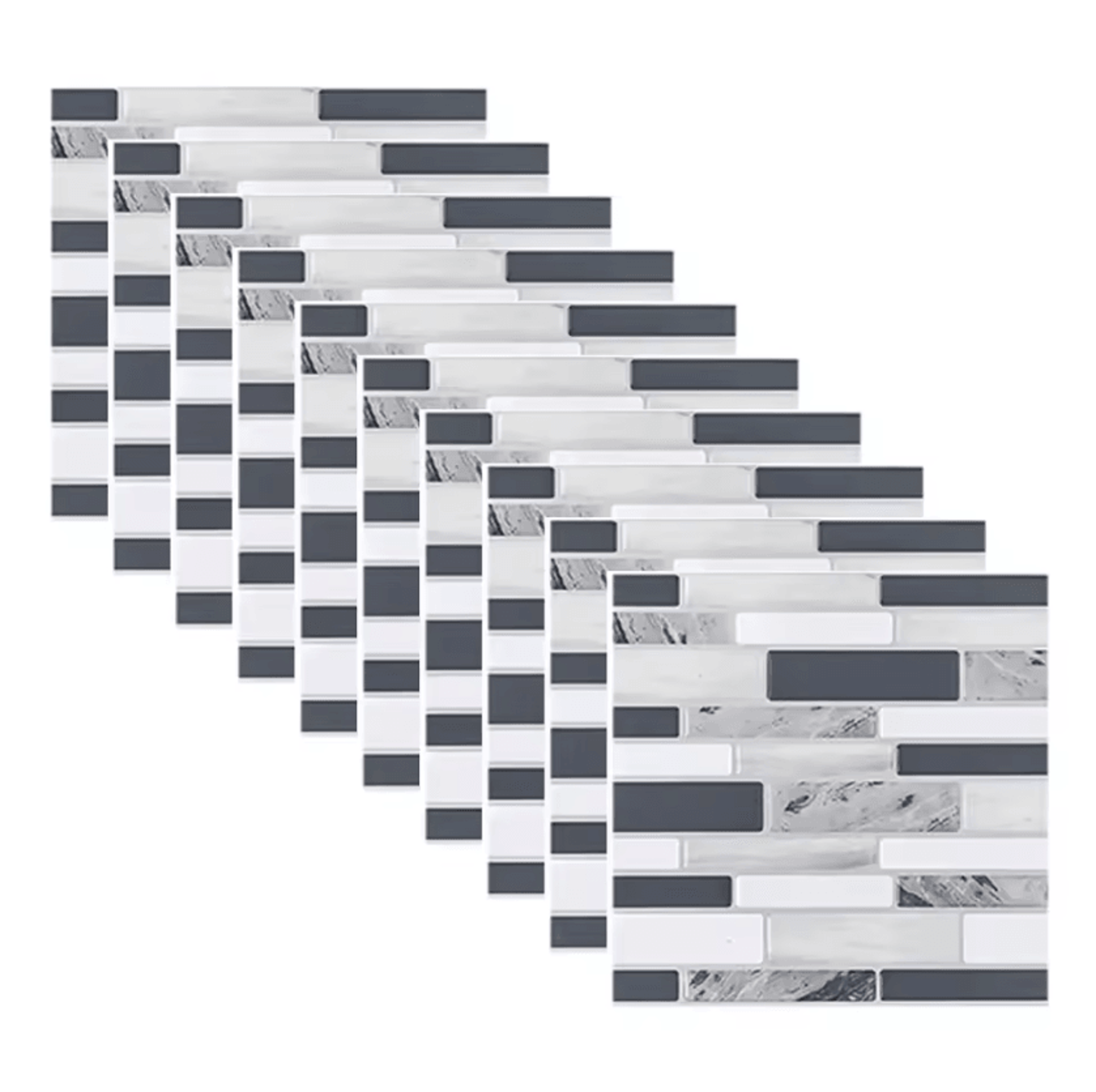 10 Piece Marble Mosaic Peel And Stick Backsplash Tile Stickers 6