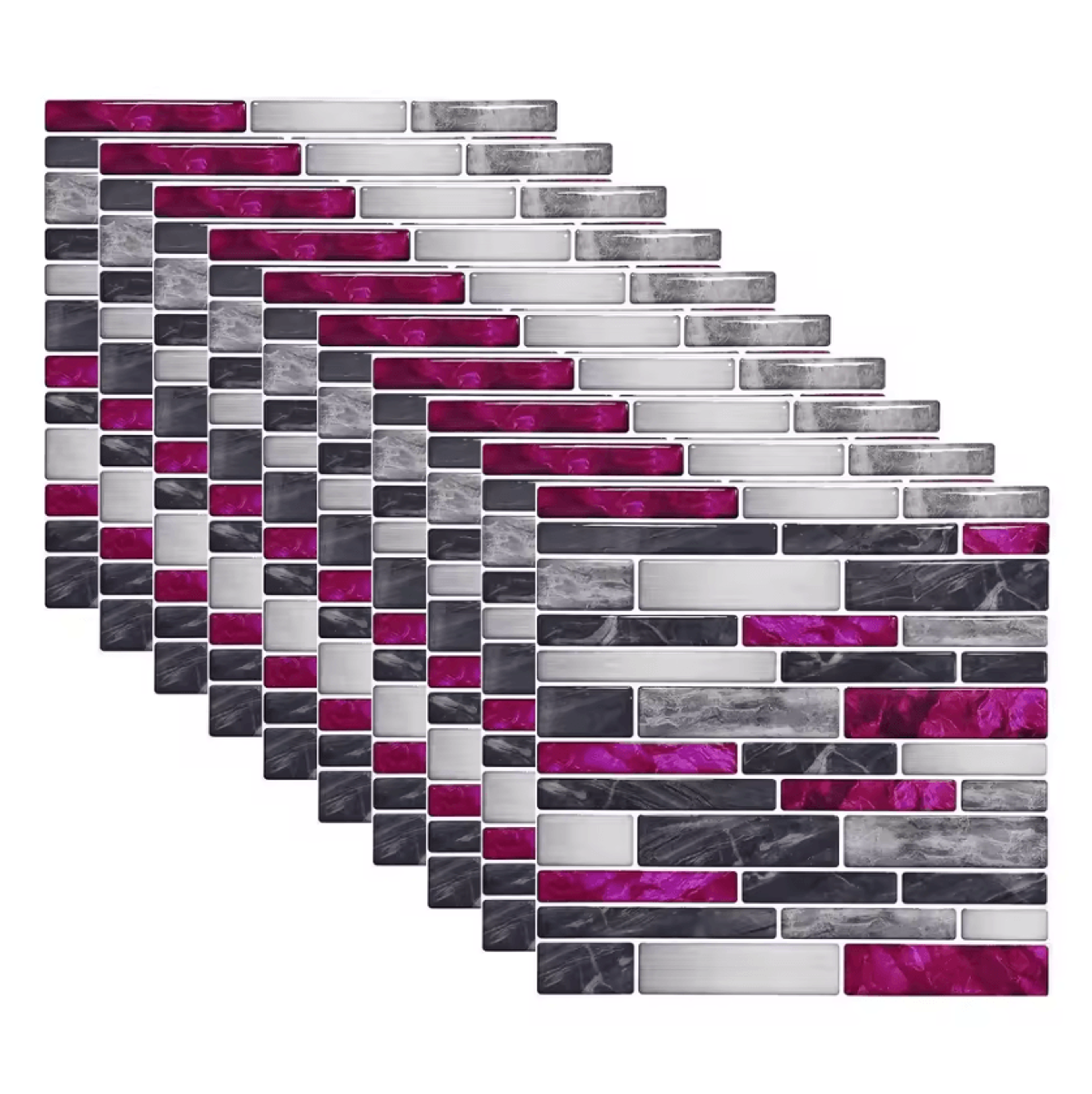 10 Piece Marble Mosaic Peel And Stick Backsplash Tile Stickers 5