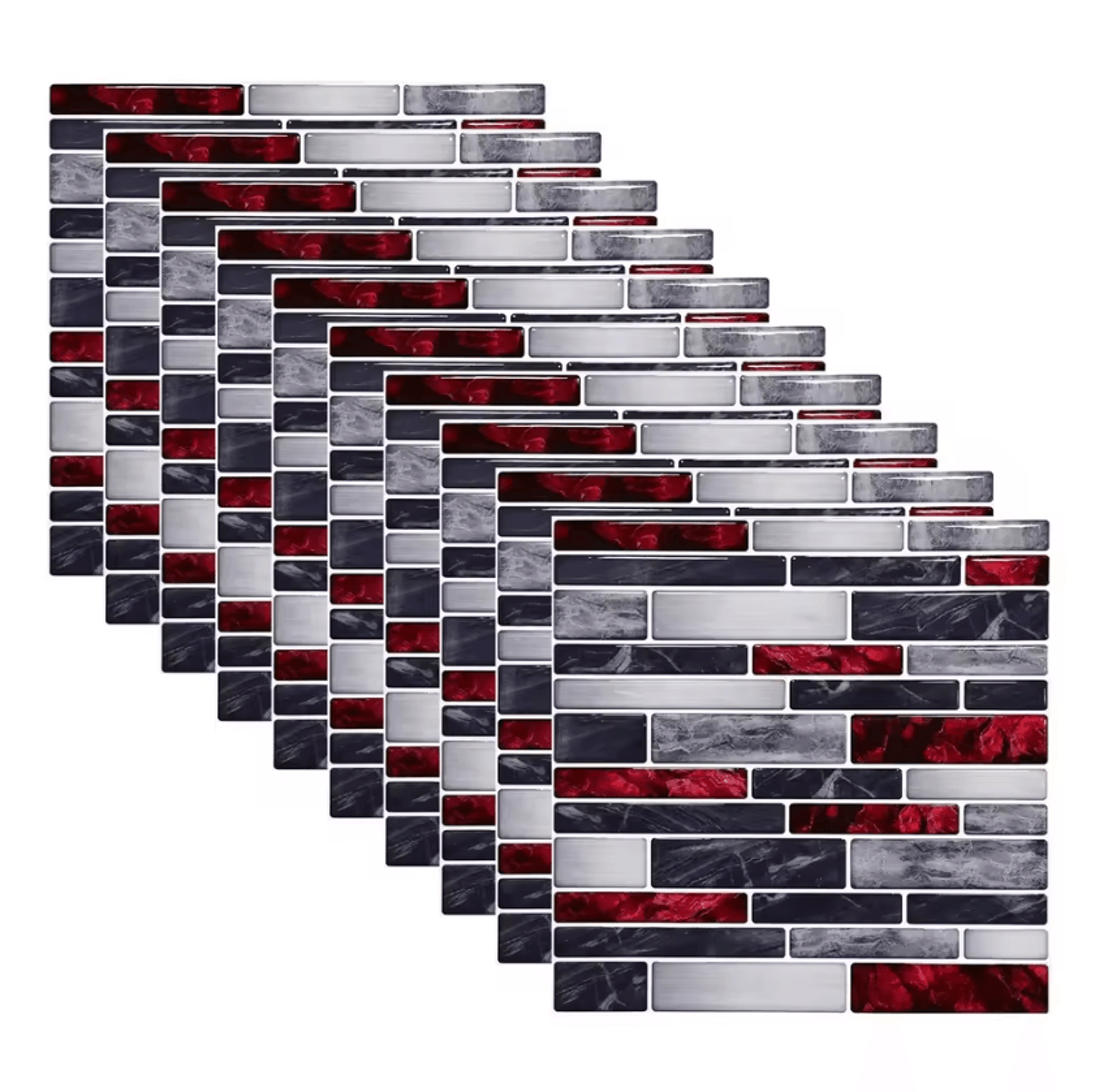 10 Piece Marble Mosaic Peel And Stick Backsplash Tile Stickers 11