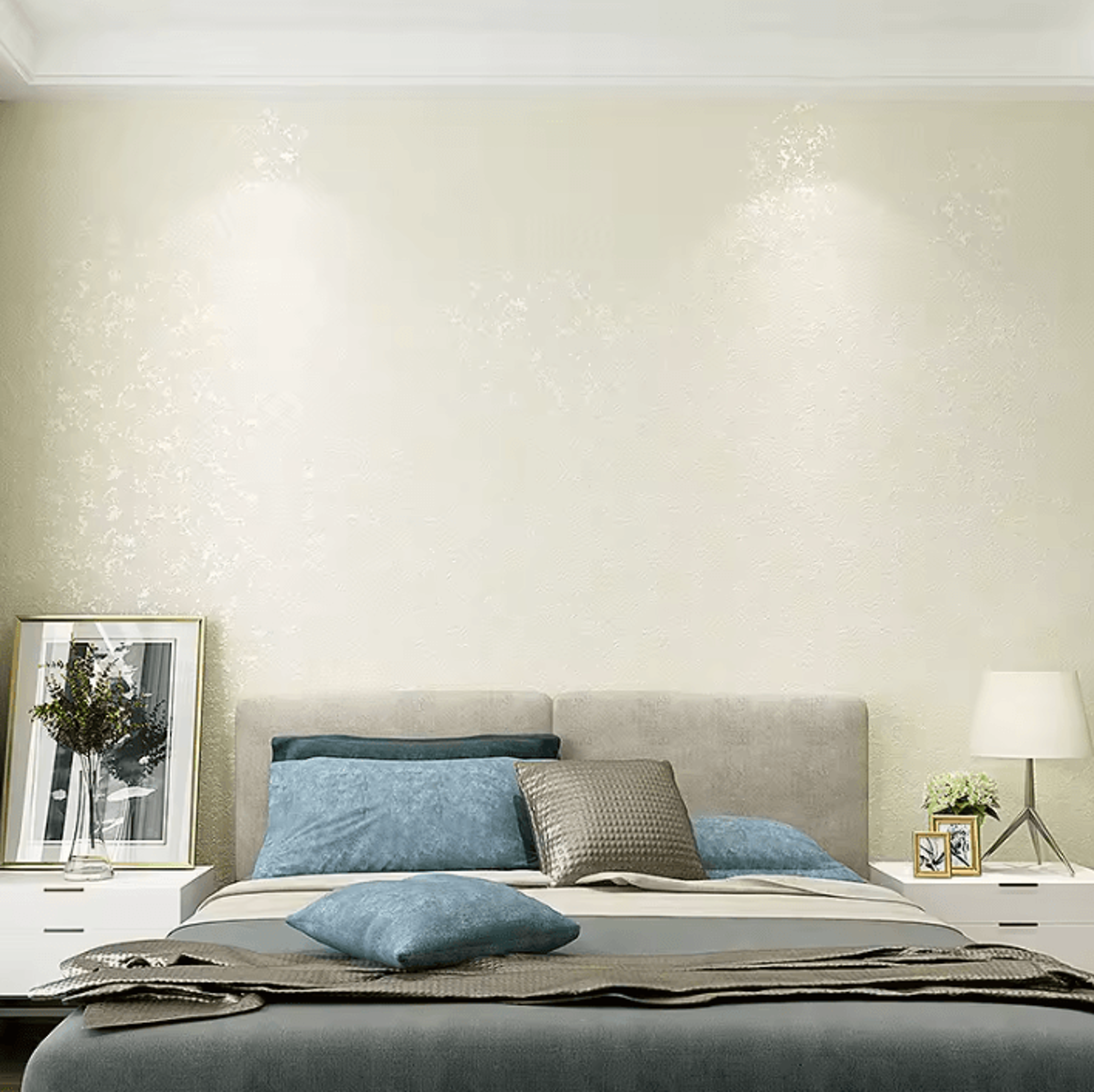 3D Textured Solid Color Non Adhesive Wallpaper 2