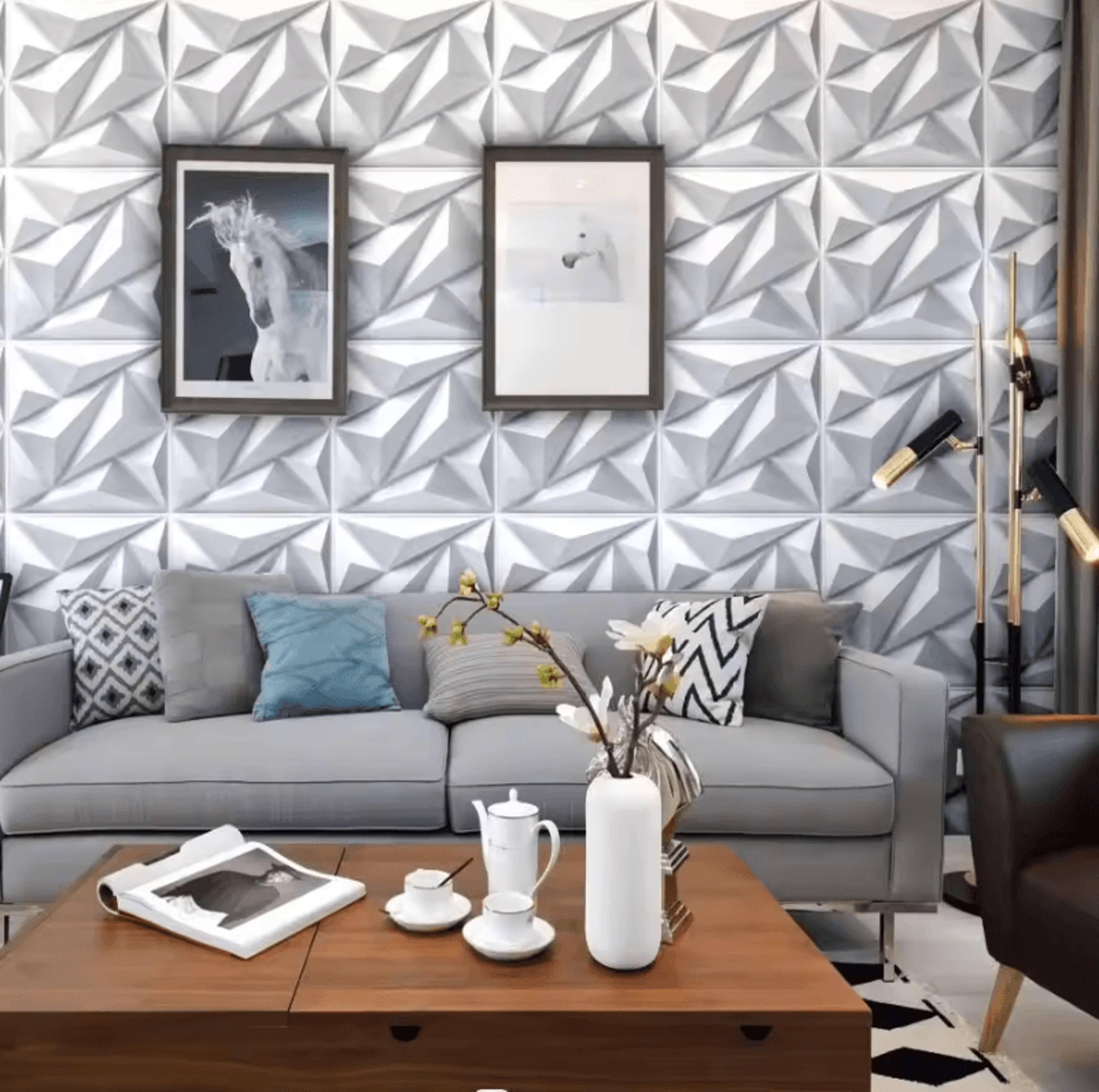 12 Piece Diamond Design 3D Decorative Wall Panels 2
