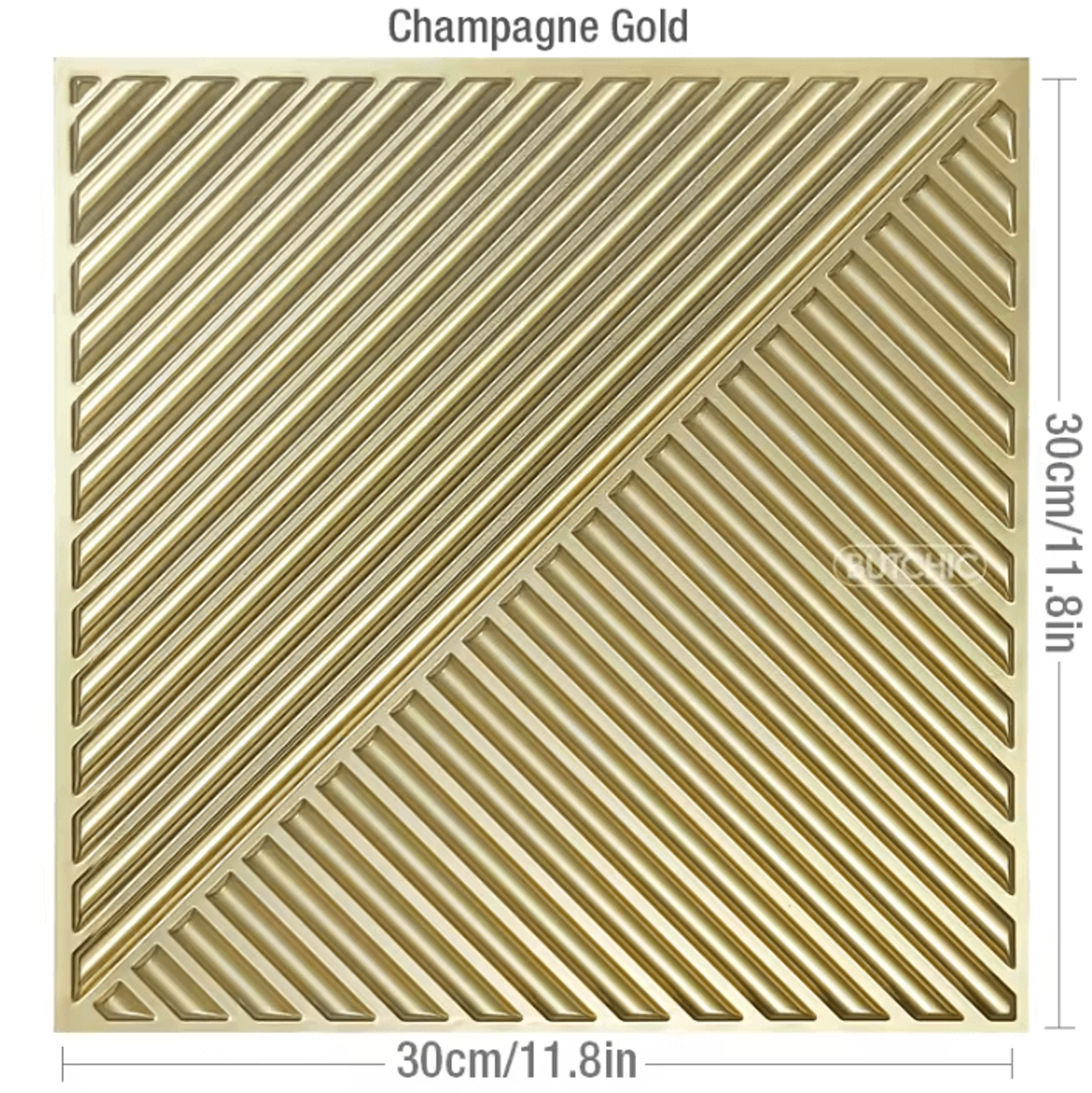 Champagne Gold 3D Wood Grain Decorative Wall Panels 7