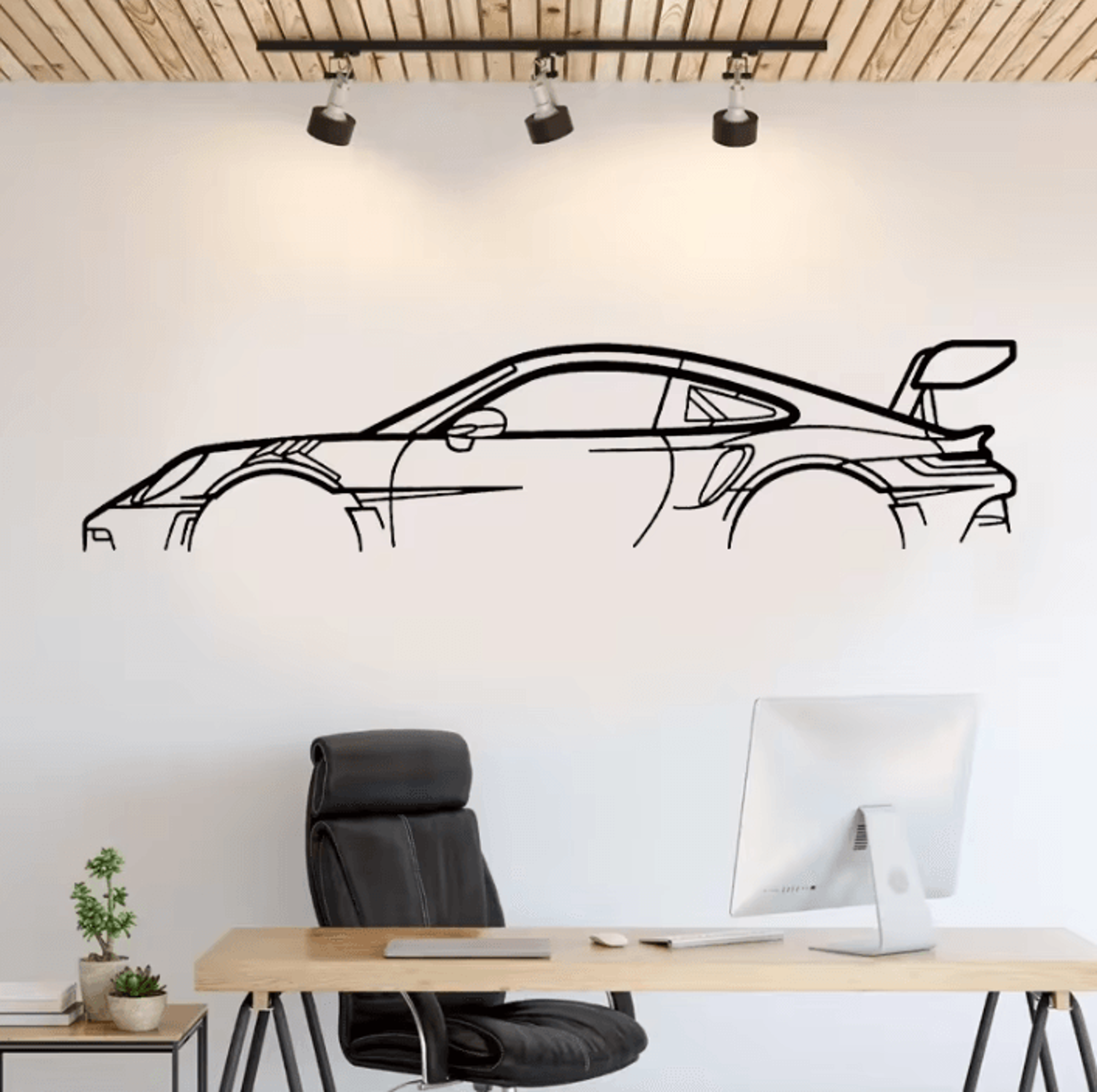 car silhouette vinyl wall decal for garage decor