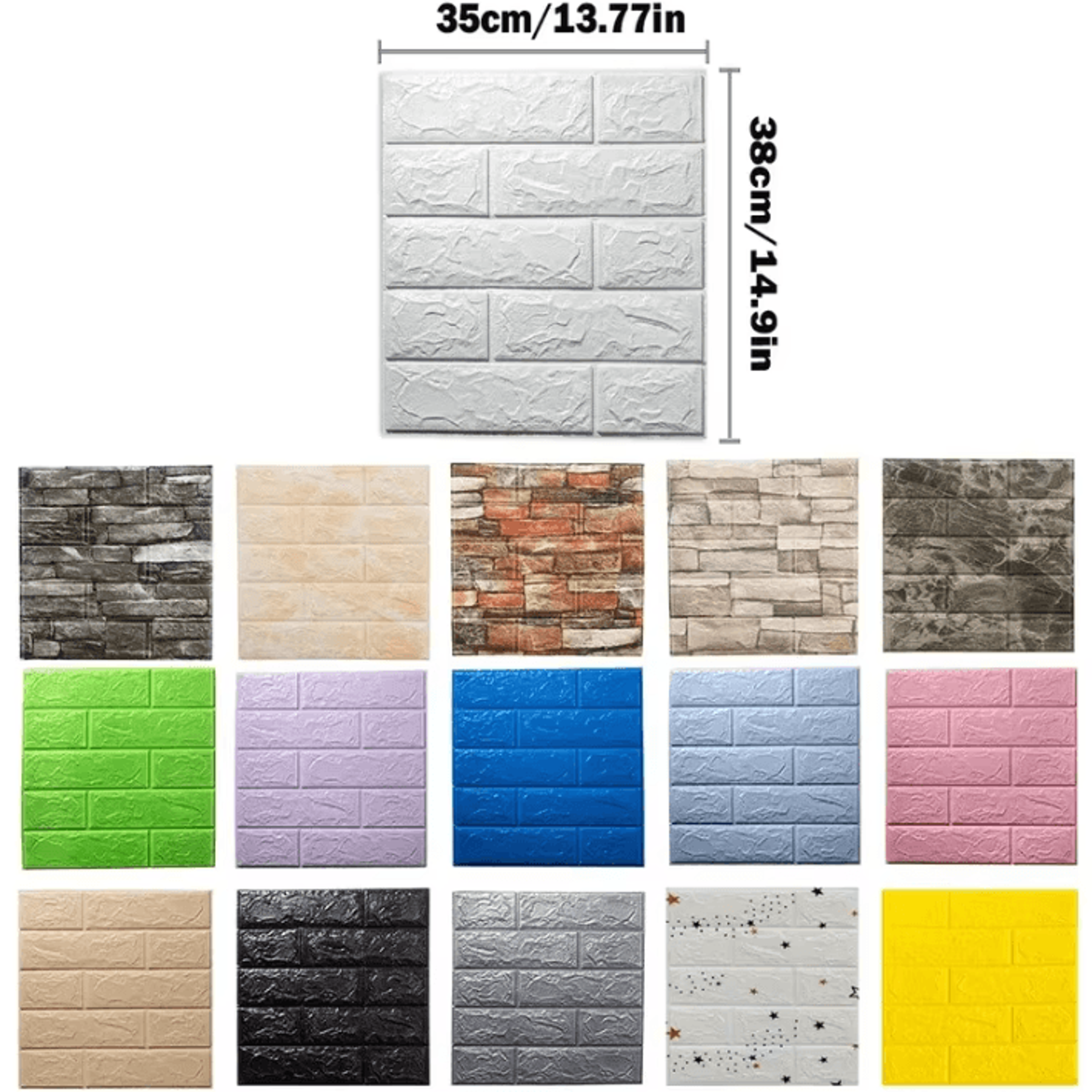10 Piece 3D Foam Brick Peel And Stick Wall Panels 1