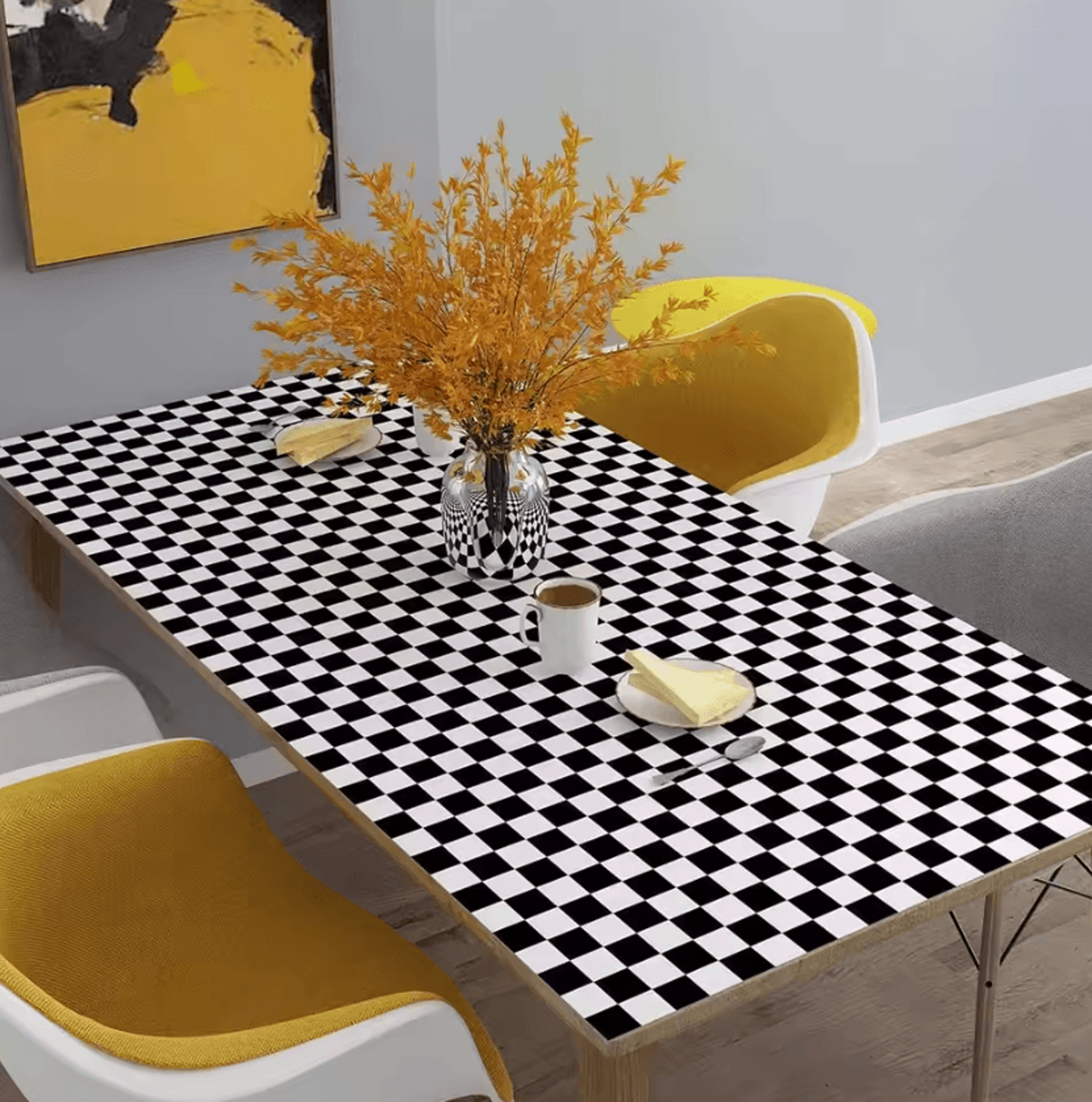 Black And White Checkered Peel And Stick Wallpaper 1