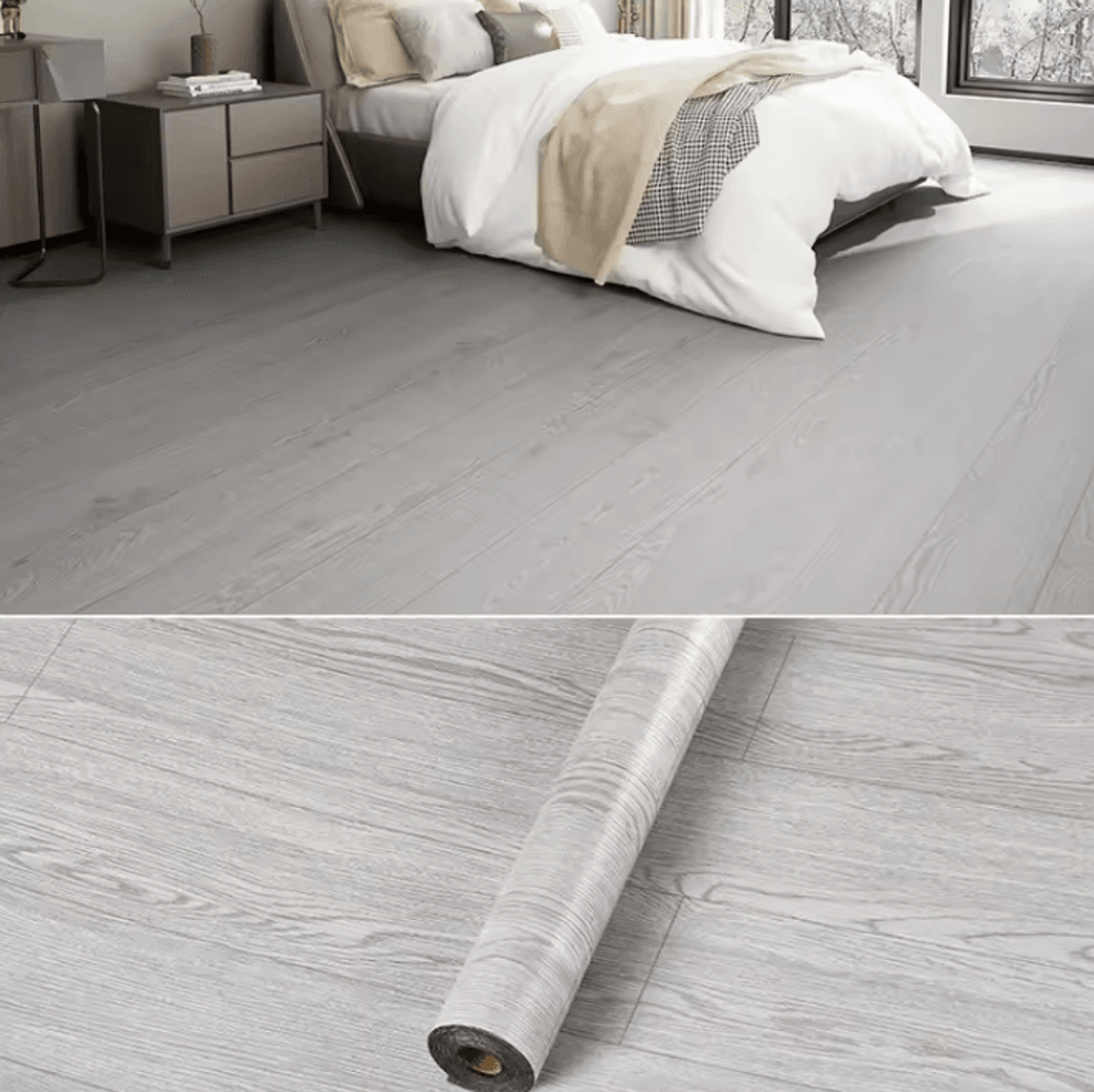 Thickened Wood Grain Peel And Stick Floor Wallpaper 1