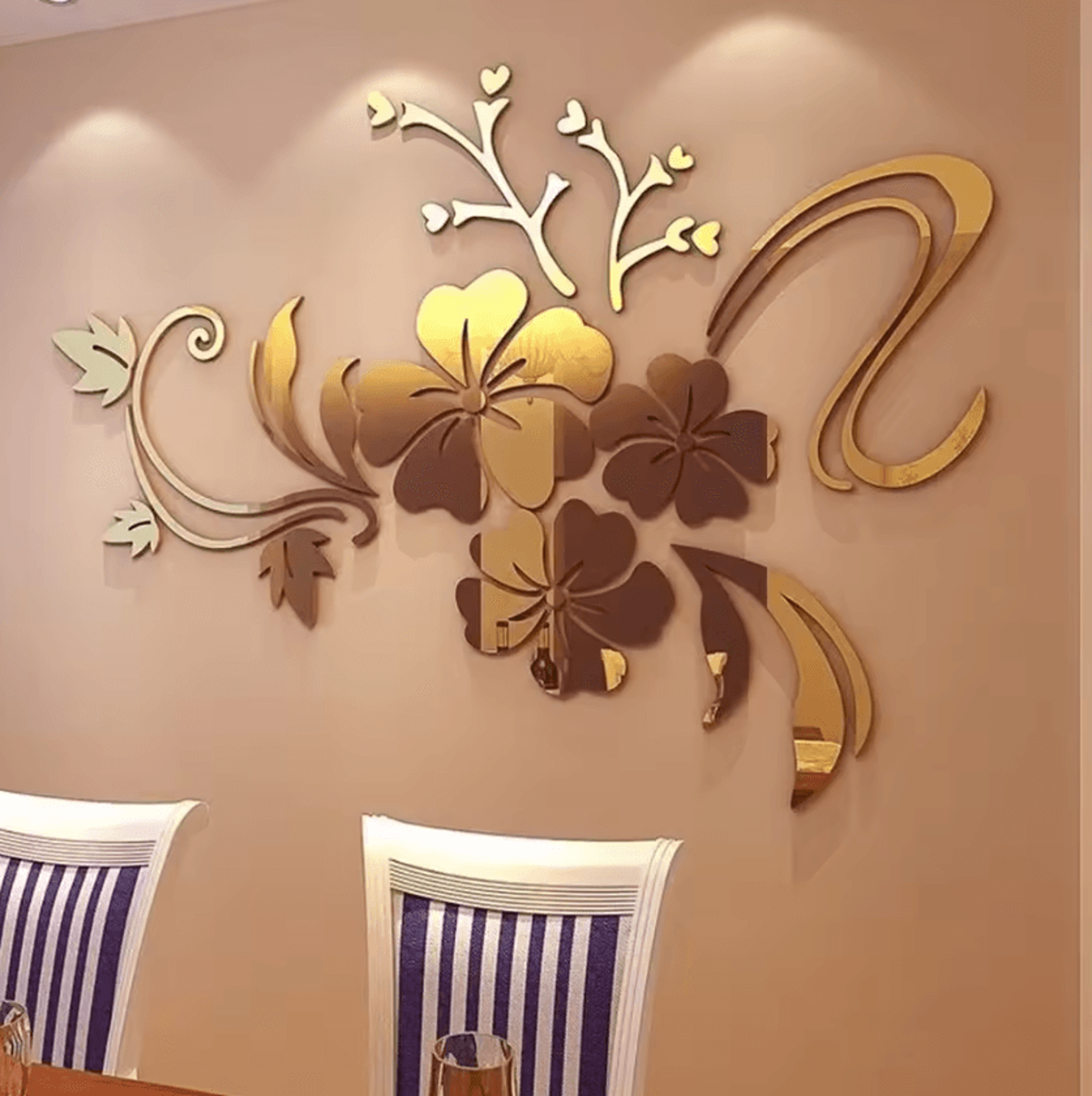 Large 3D Flower Acrylic Mirror Wall Decor 5