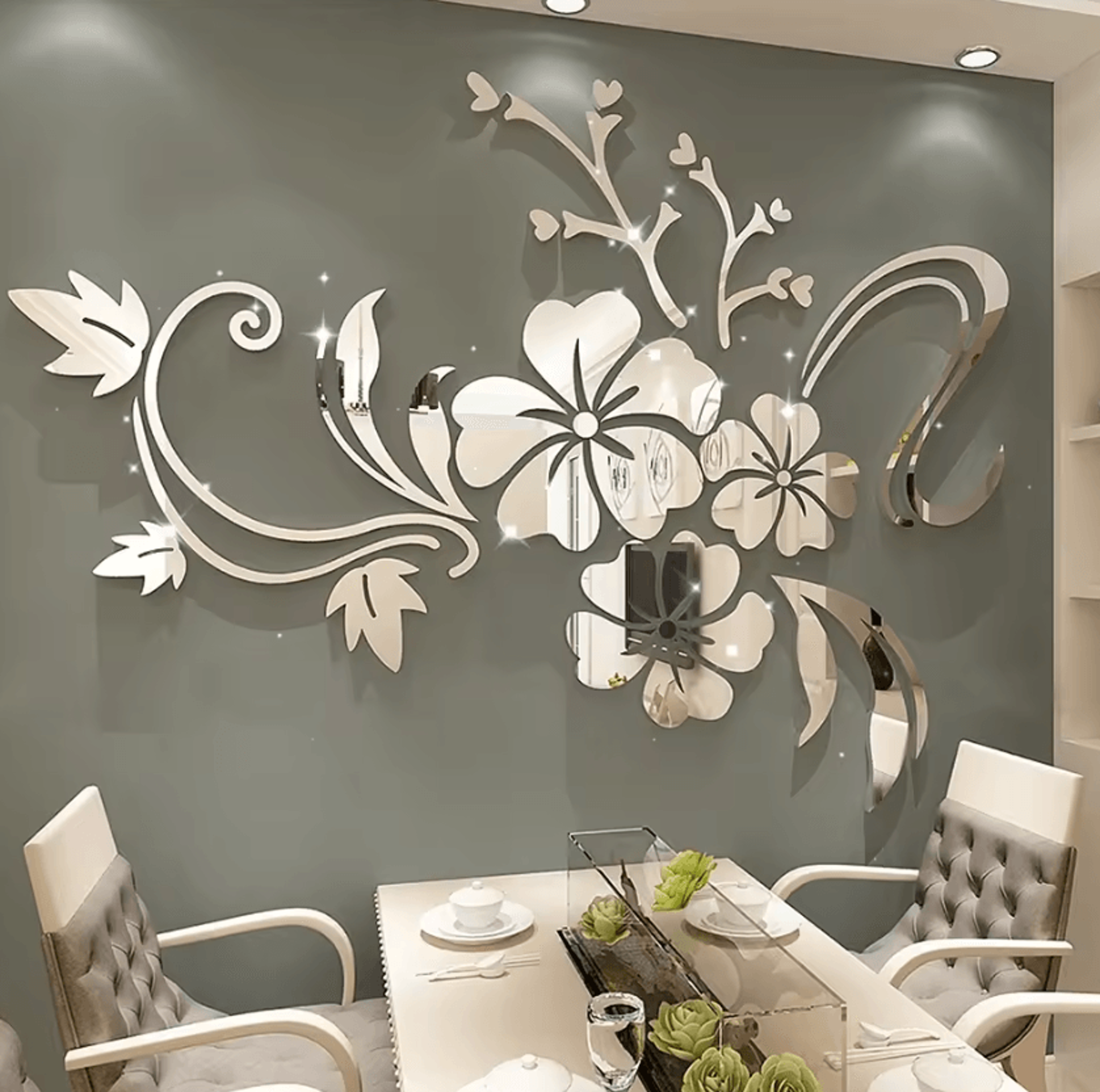 Large 3D Flower Acrylic Mirror Wall Decor 4