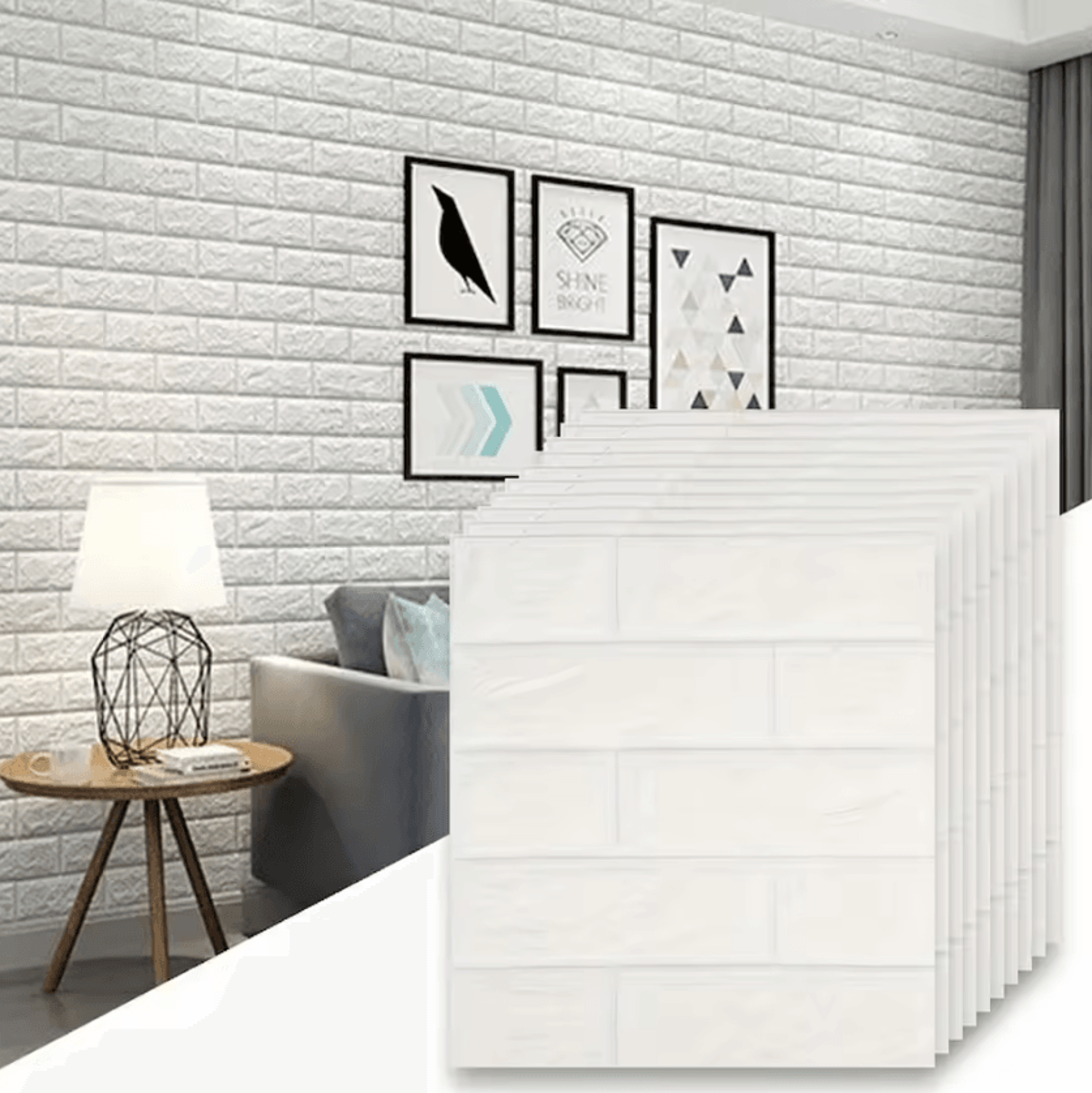 20 Piece 3D Brick Peel And Stick Foam Wall Panels 7