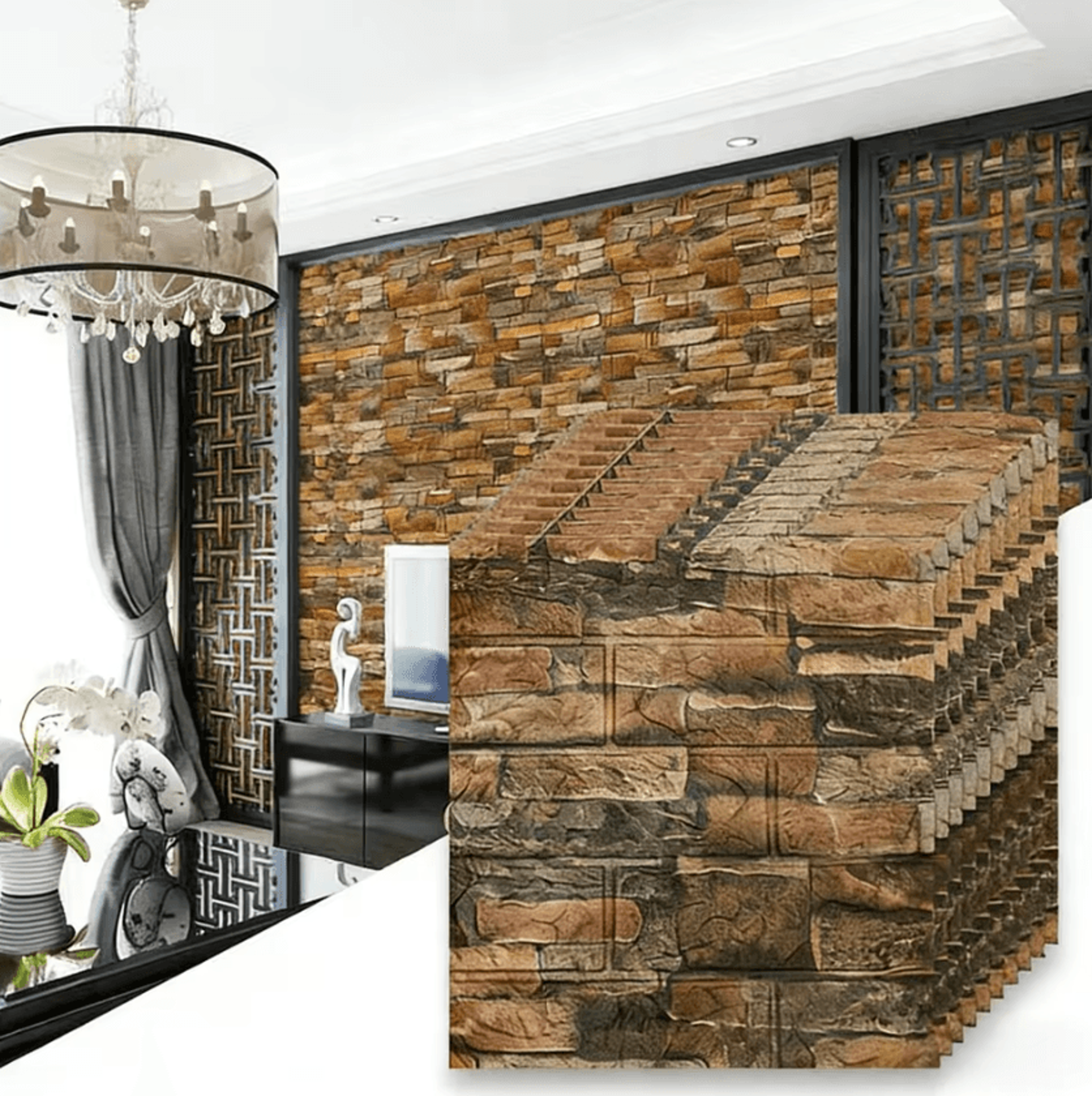 20 Piece 3D Brick Peel And Stick Foam Wall Panels 6