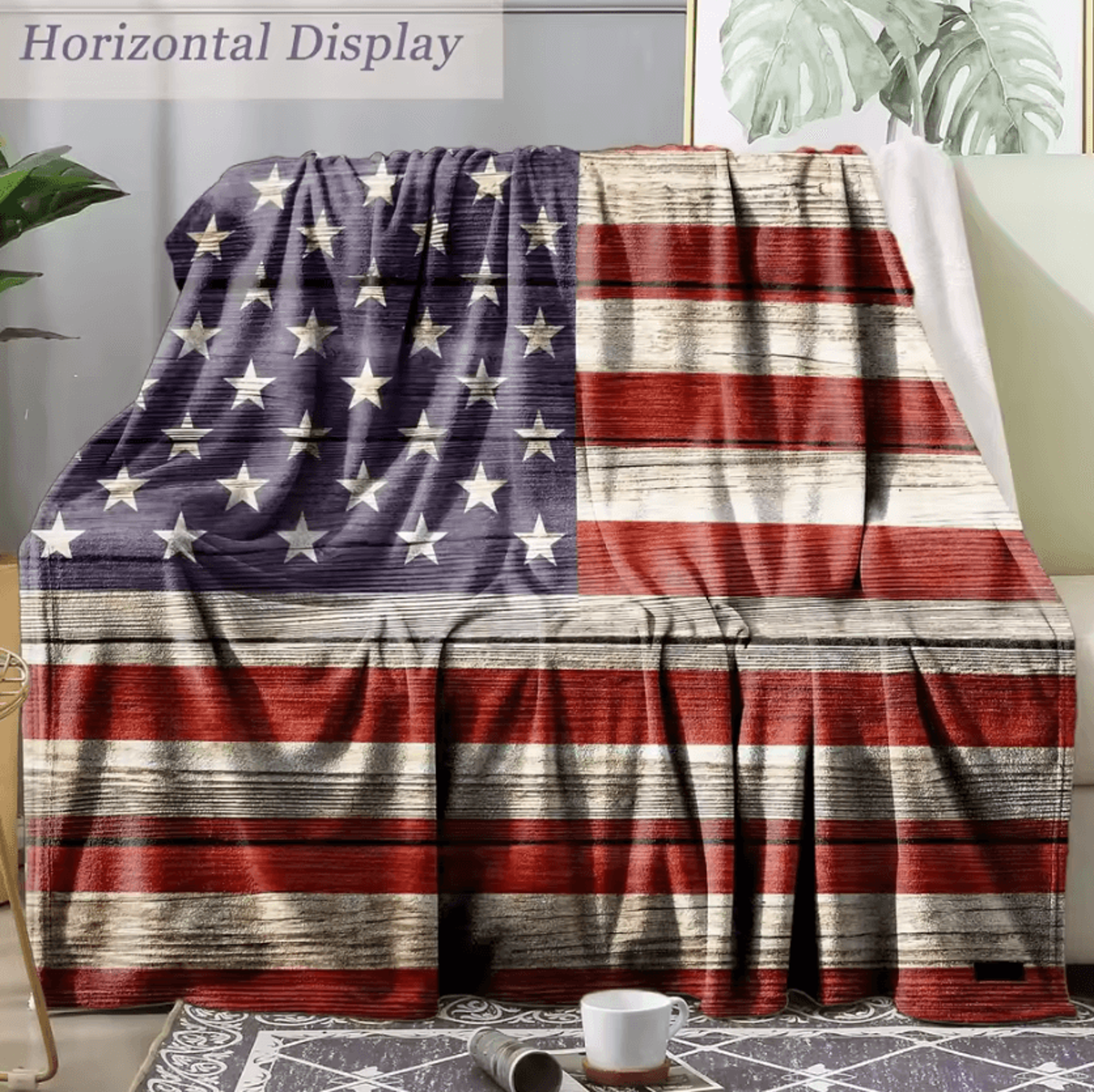usa flag flannel throw blanket 50 x 60 inch