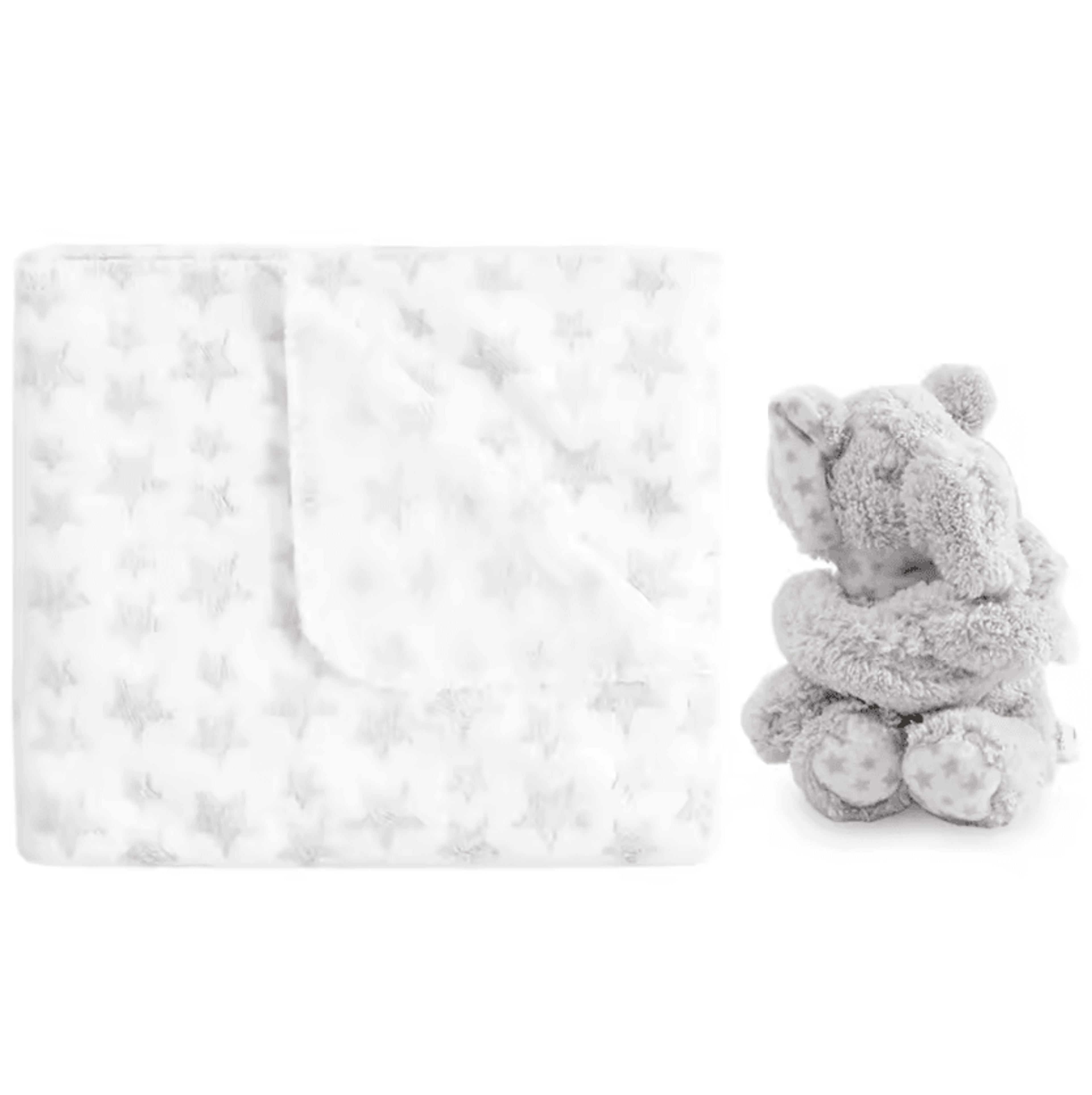 Bunny Plush And Flannel Baby Blanket Gift Set 1