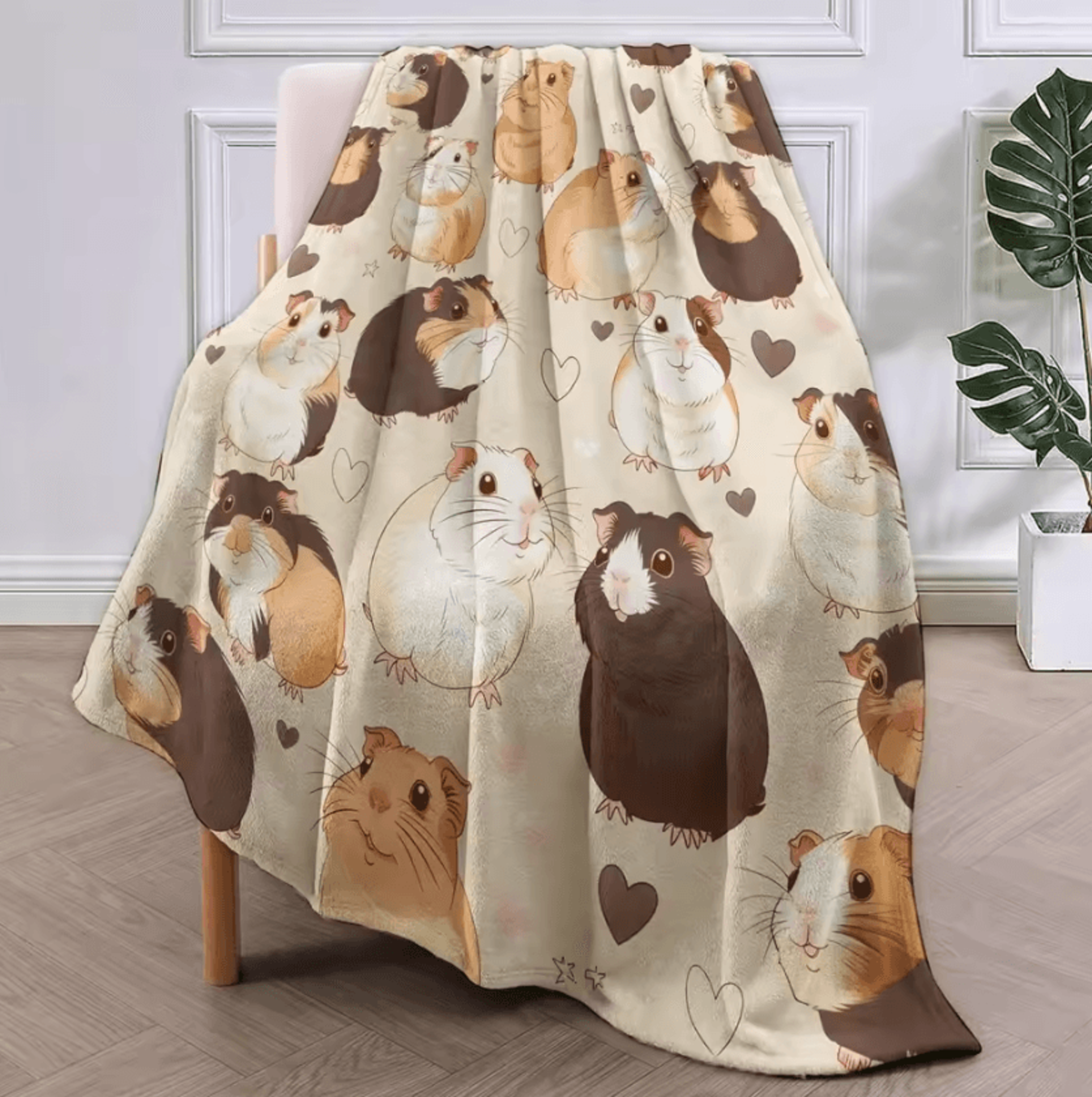 Cute Guinea Pig All Season Throw Blanket 1