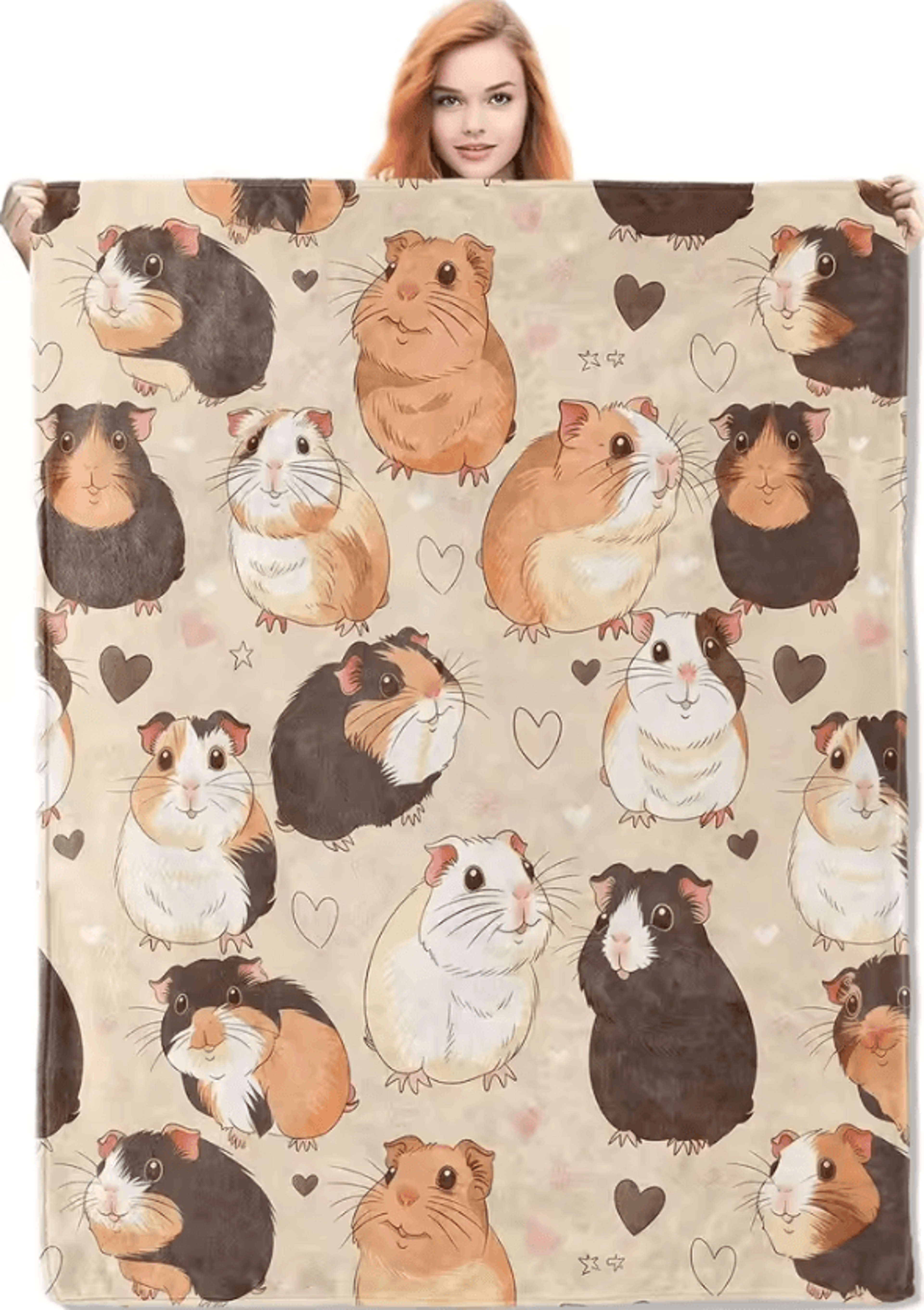 cute guinea pig all season throw blanket