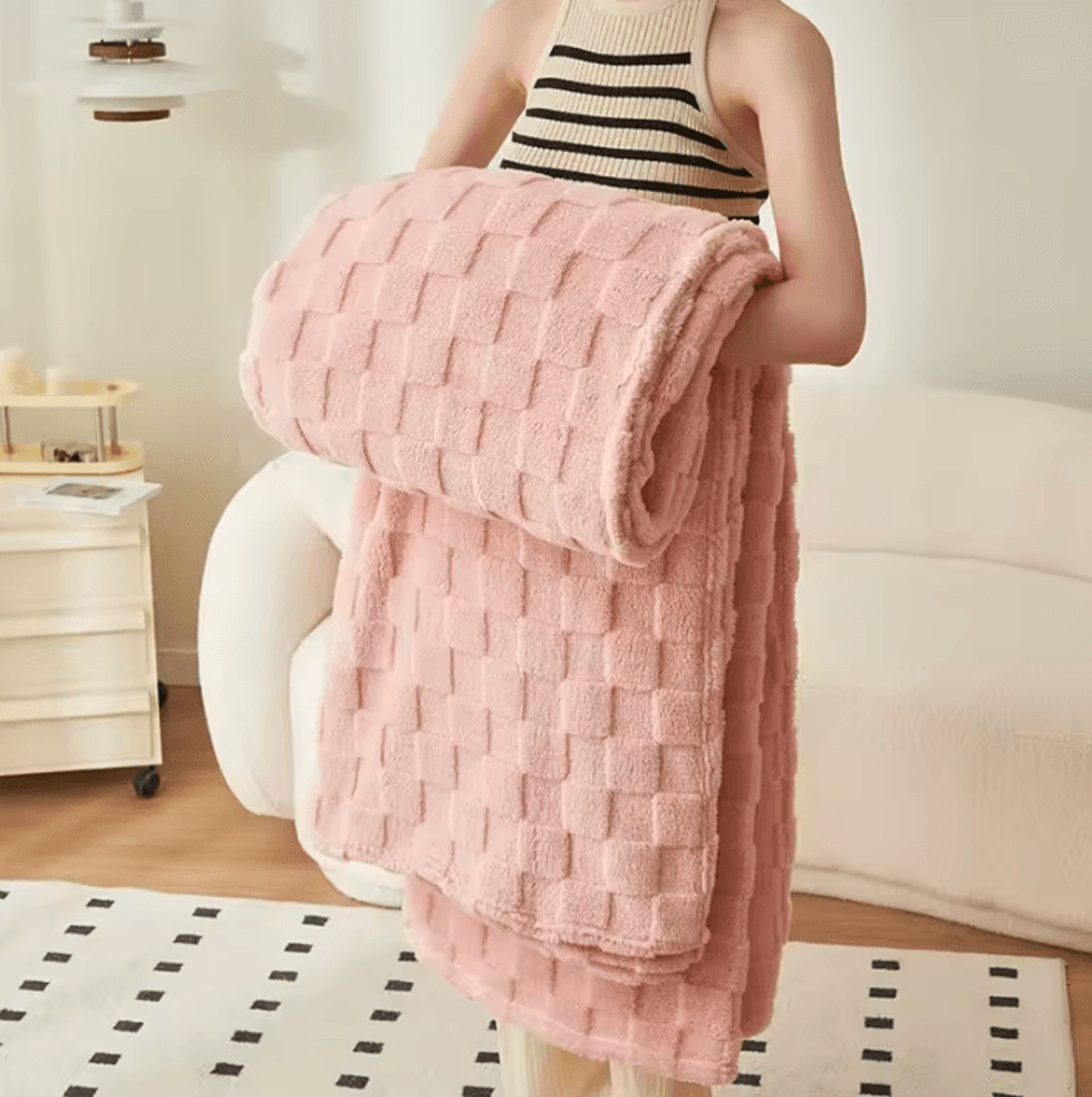 Thickened Green Lamb Fleece Winter Throw Blanket 4