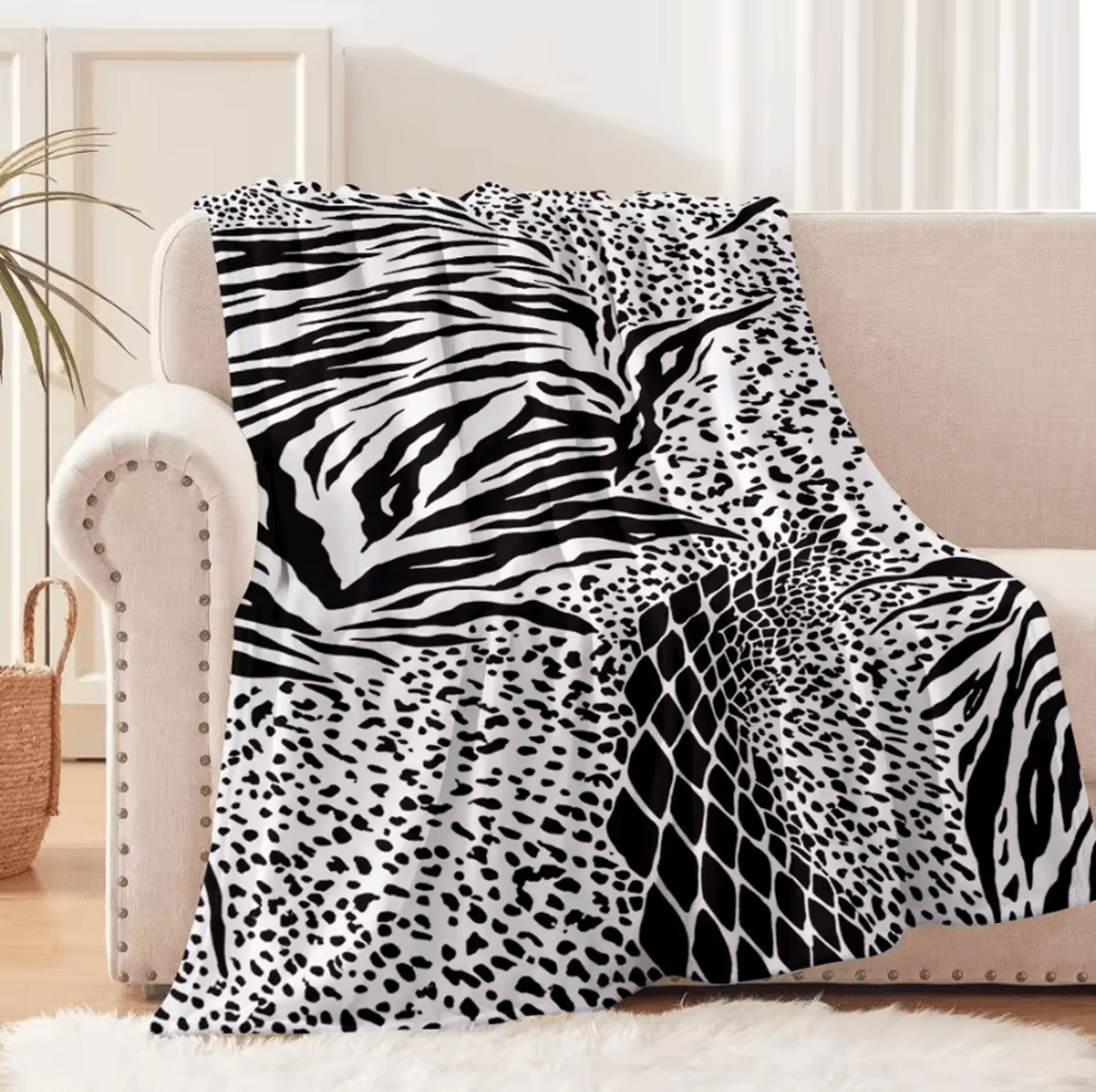 Pink Leopard Cheetah Flannel Throw Blanket 6
