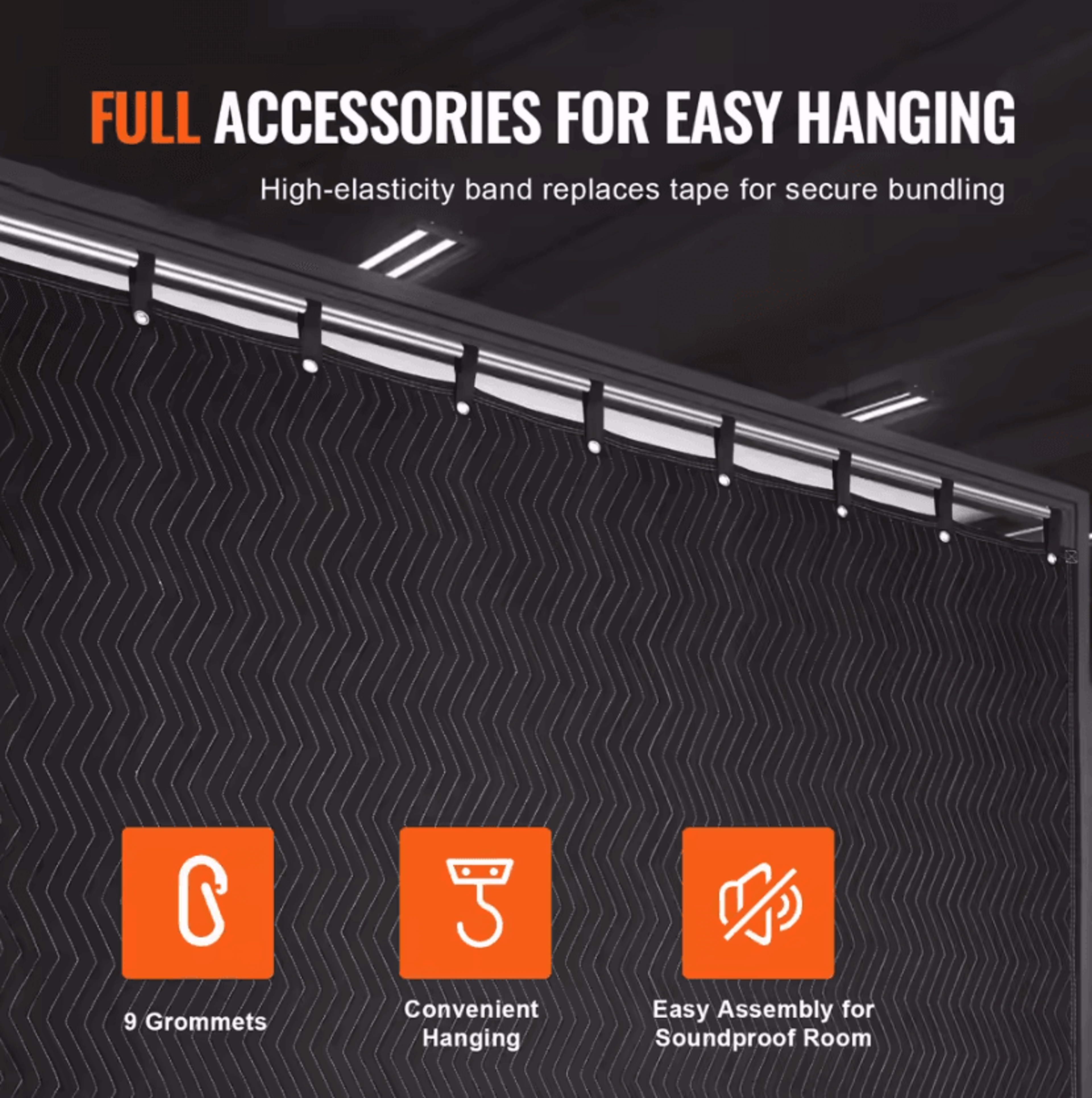 96 X 80 Sound Dampening Studio Blanket With Grommets 3